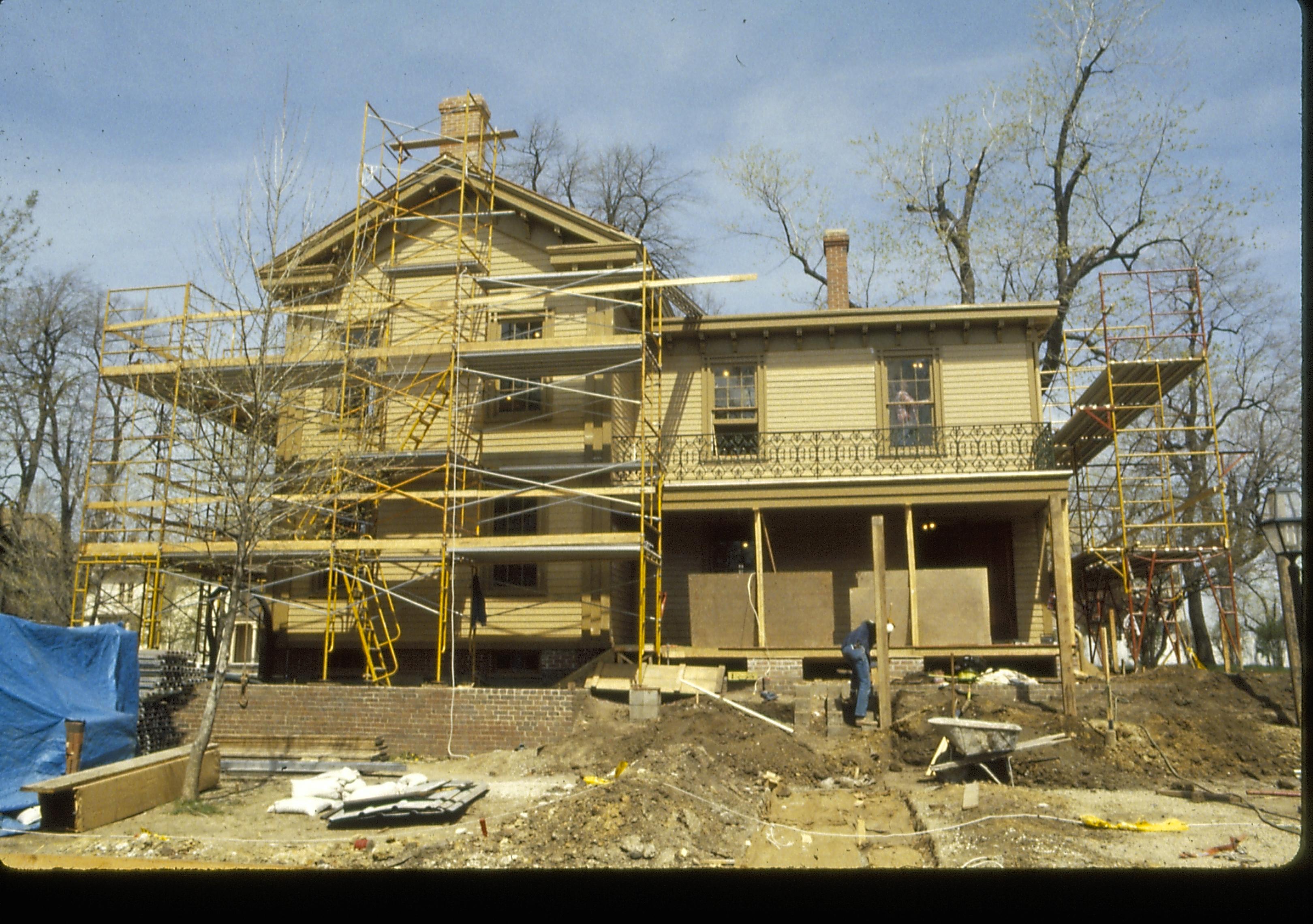 NA slide sleeve (No.2, Restoration 1987-1988) Lincoln, Home, Restoration, scaffolding