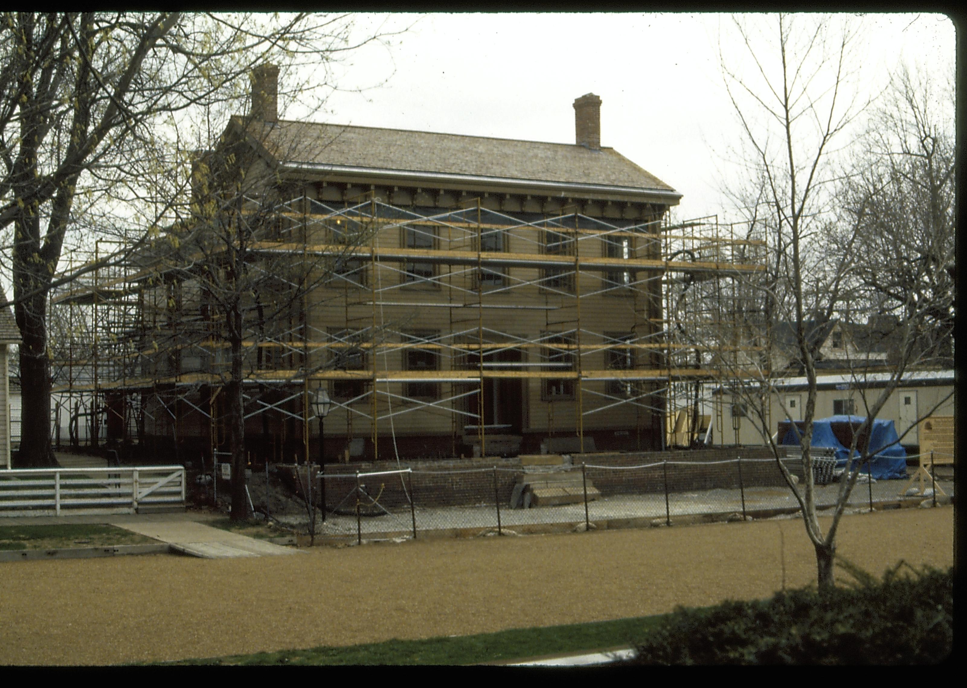 NA slide sleeve (No.2, Restoration 1987-1988) Lincoln, Home, Restoration, scaffolding