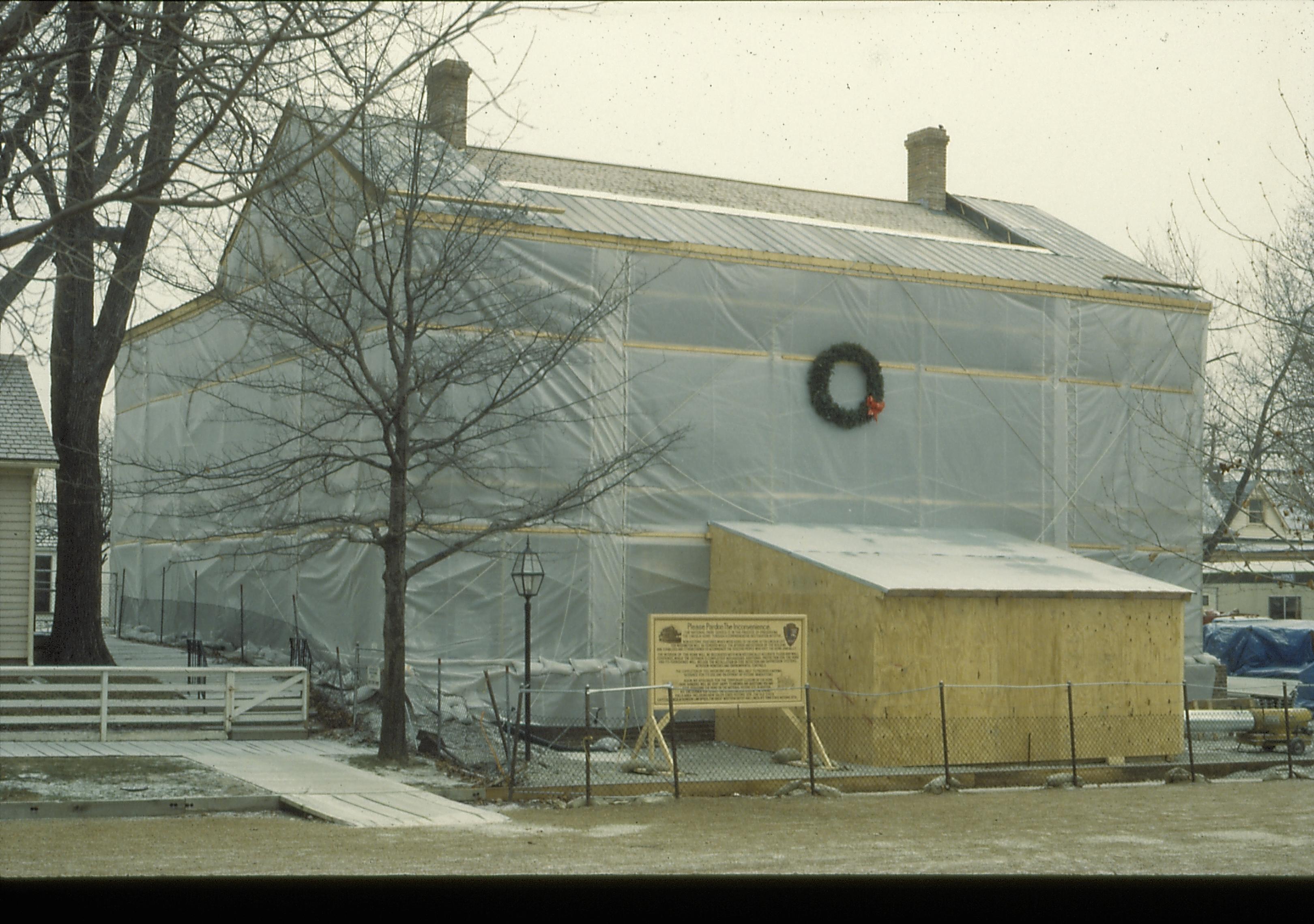 Lincoln Home  slide sleeve (No.2, Restoration 1987-1988) Lincoln, Home, Restoration, tent, wreath