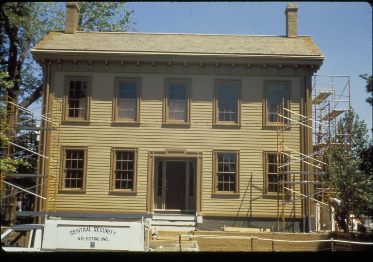 NA slide sleeve (No.2, Restoration 1987-1988) Lincoln, Home, Restoration, scaffolding