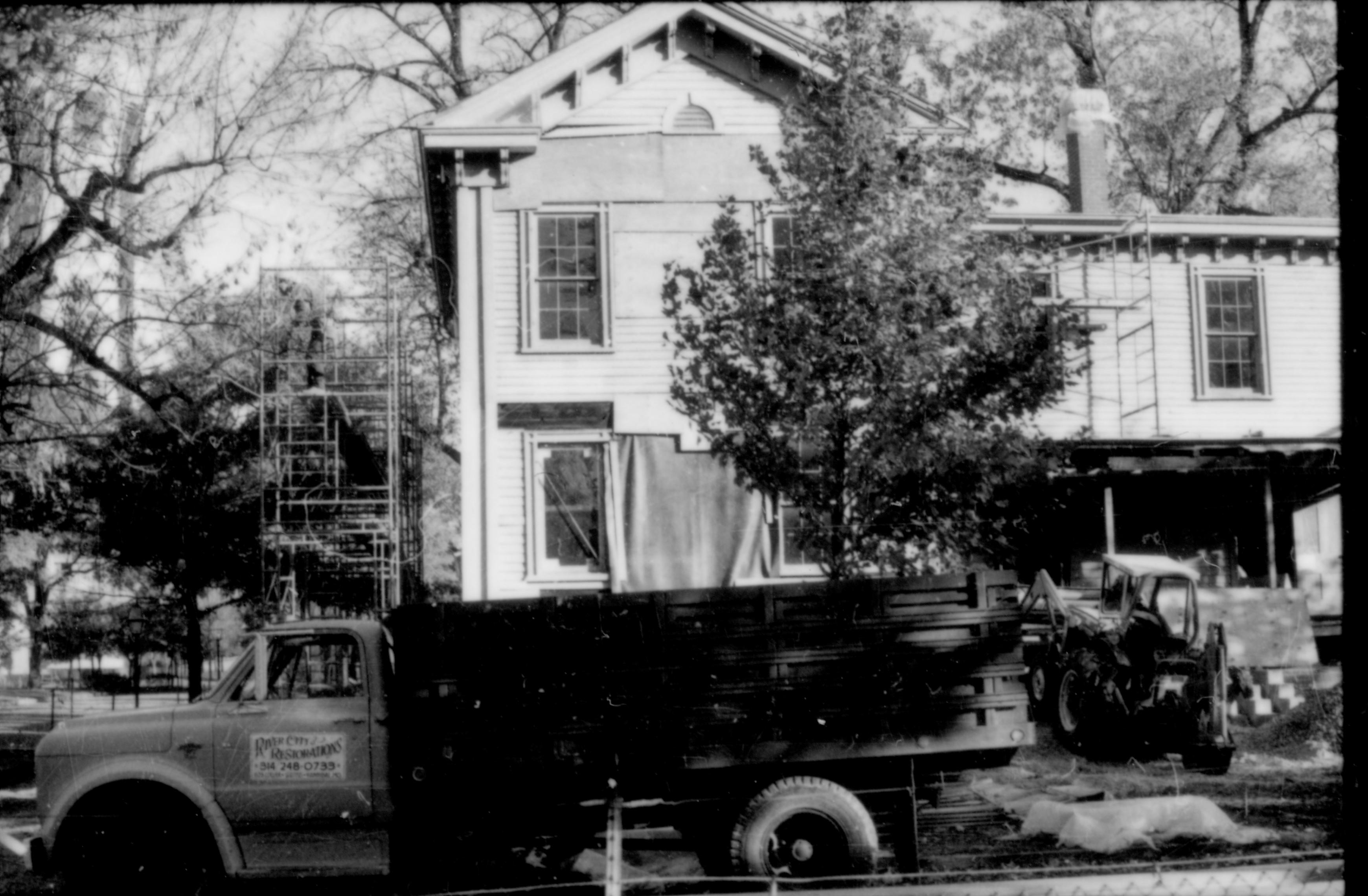 NA Home Restoration Lincoln, Home, Restoration, Southside View, Scaffolding, Worker