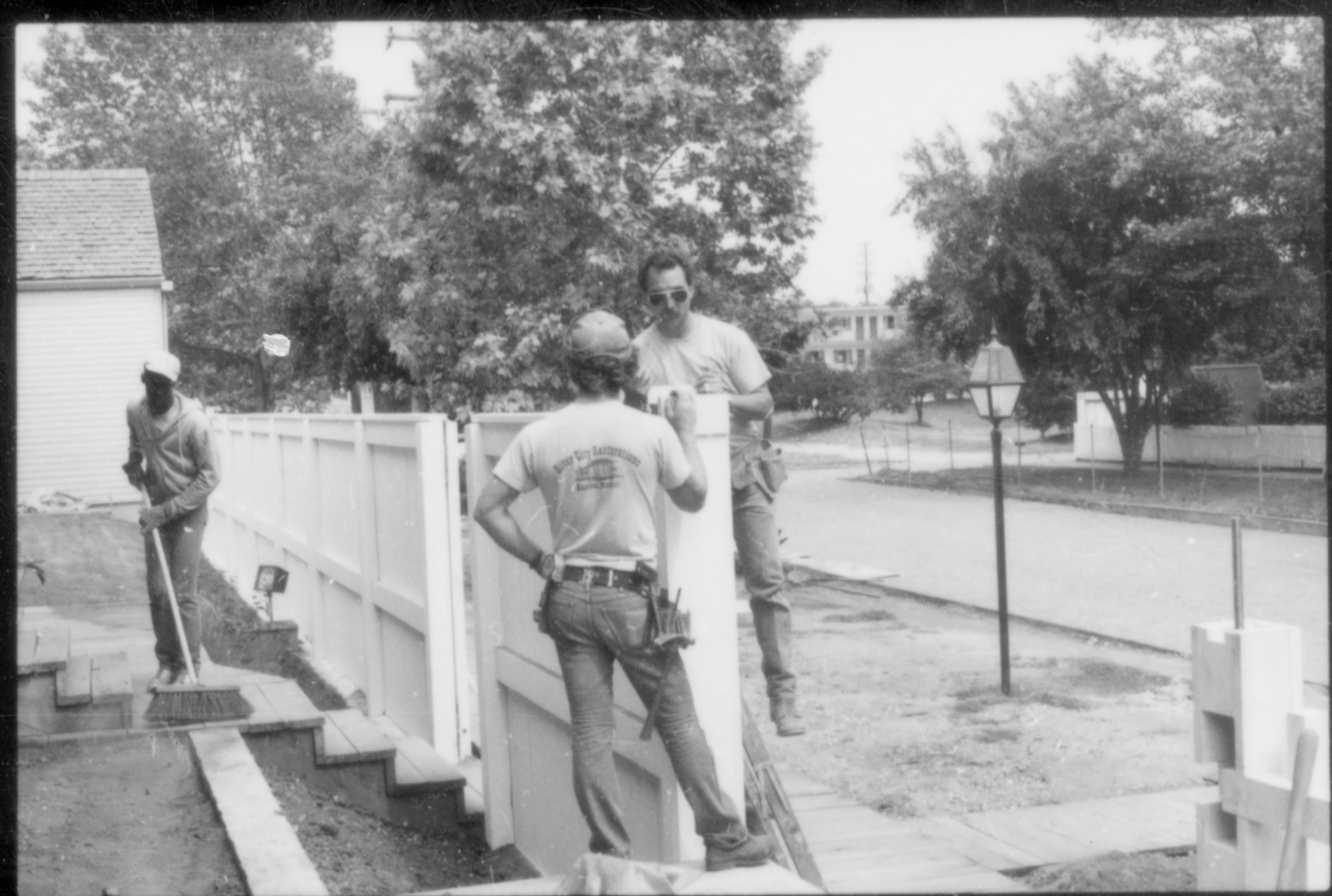 NA Lincoln, Home, Restoration, Exterior, South Fence, Workers