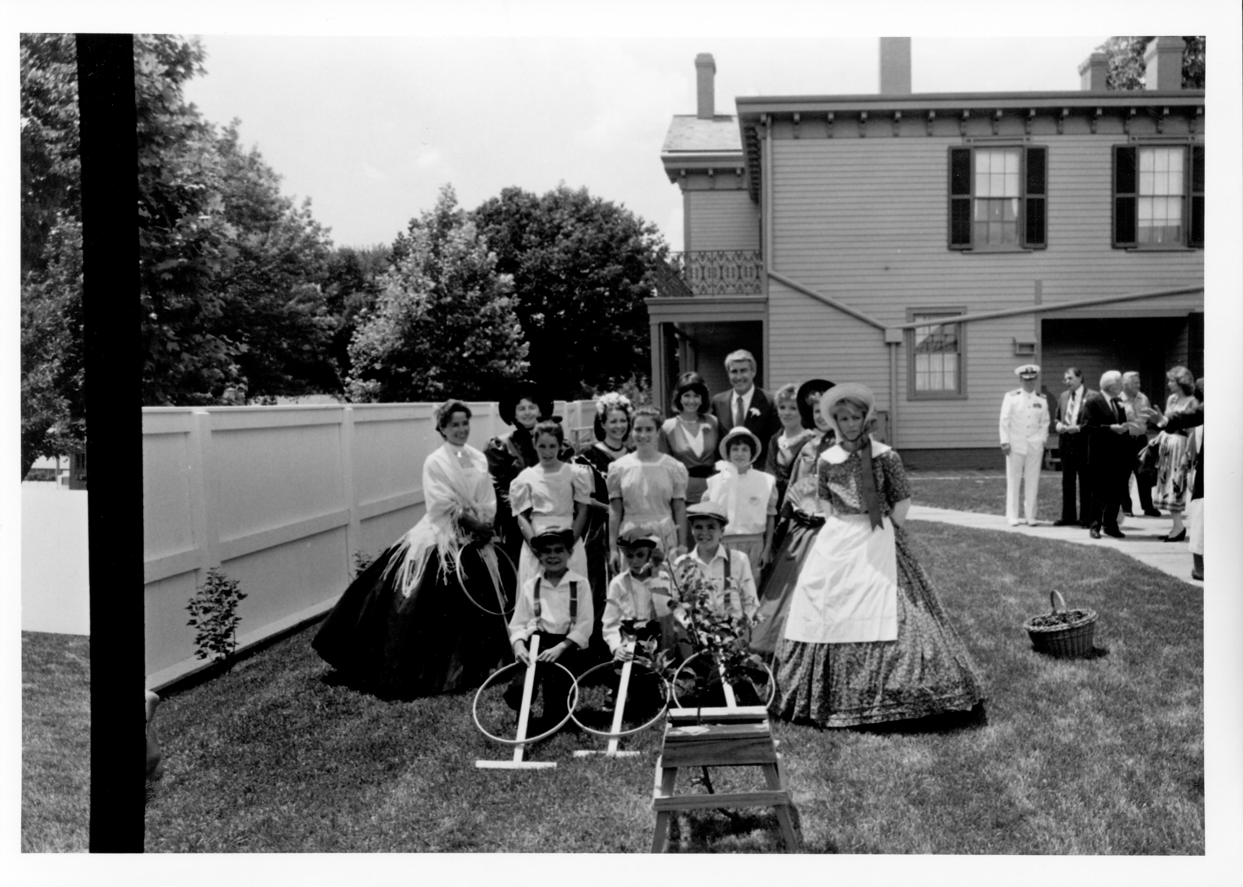 Sec. of State Edger In L.H. Backyard 56-36 Lincoln, Home, Restoration, Rededication