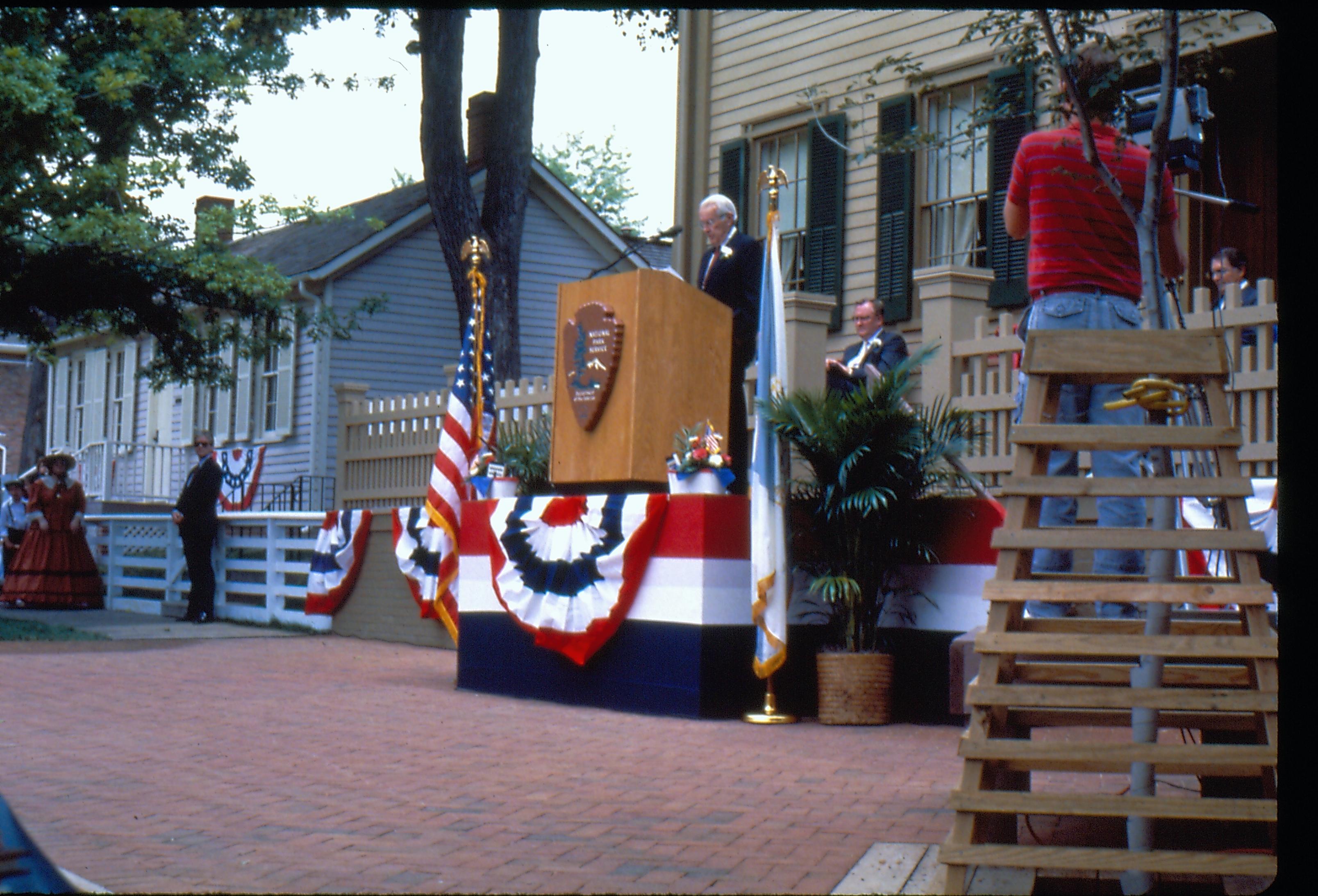 NPS Dir. Mott at Home Rededication LIHO Reopening - Gentry and Mott Lincoln, Home, Restoration, Rededication