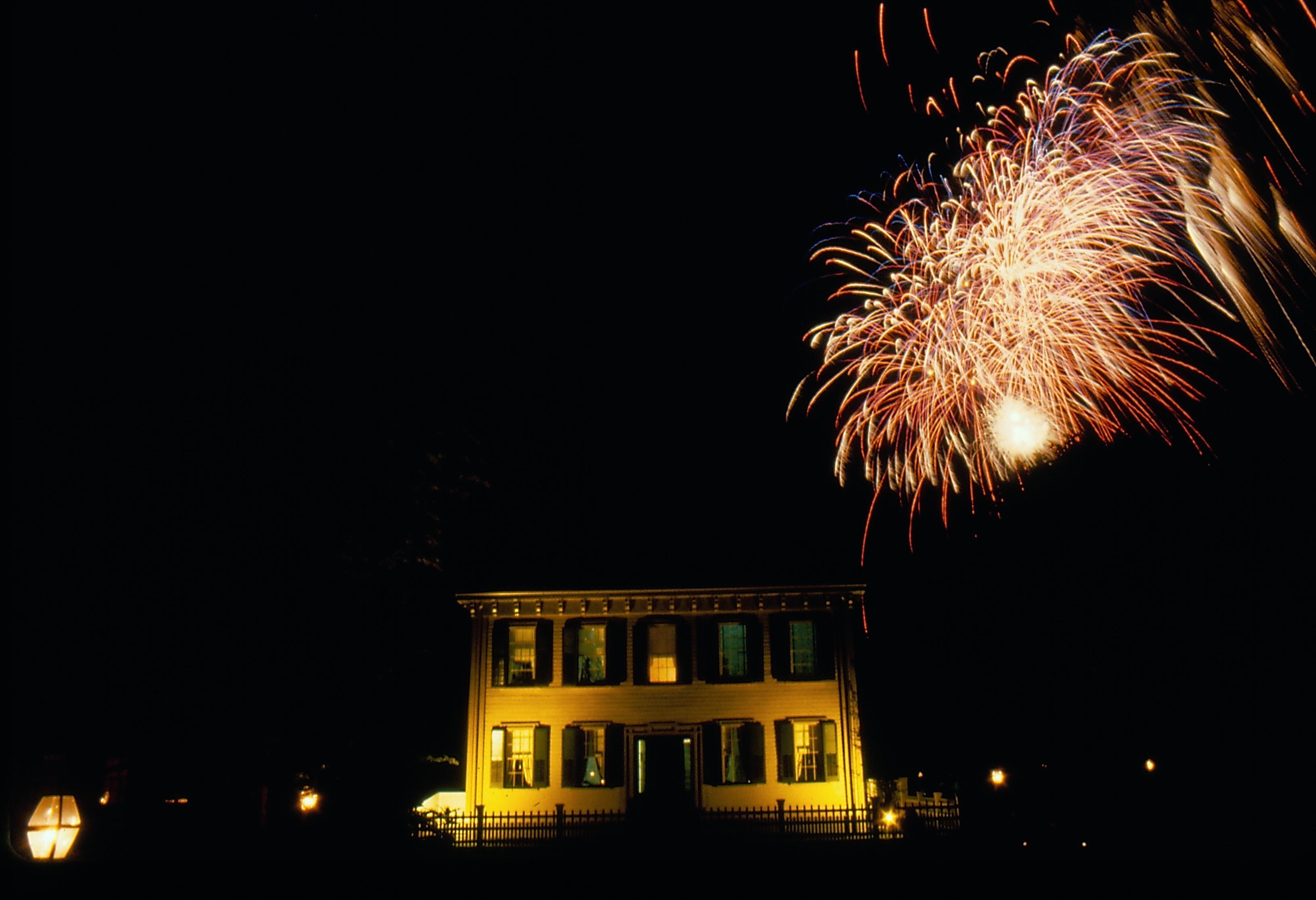 NA LIHO Reopening - Night Lincoln, Home, Restoration, Rededication, Night, Fireworks
