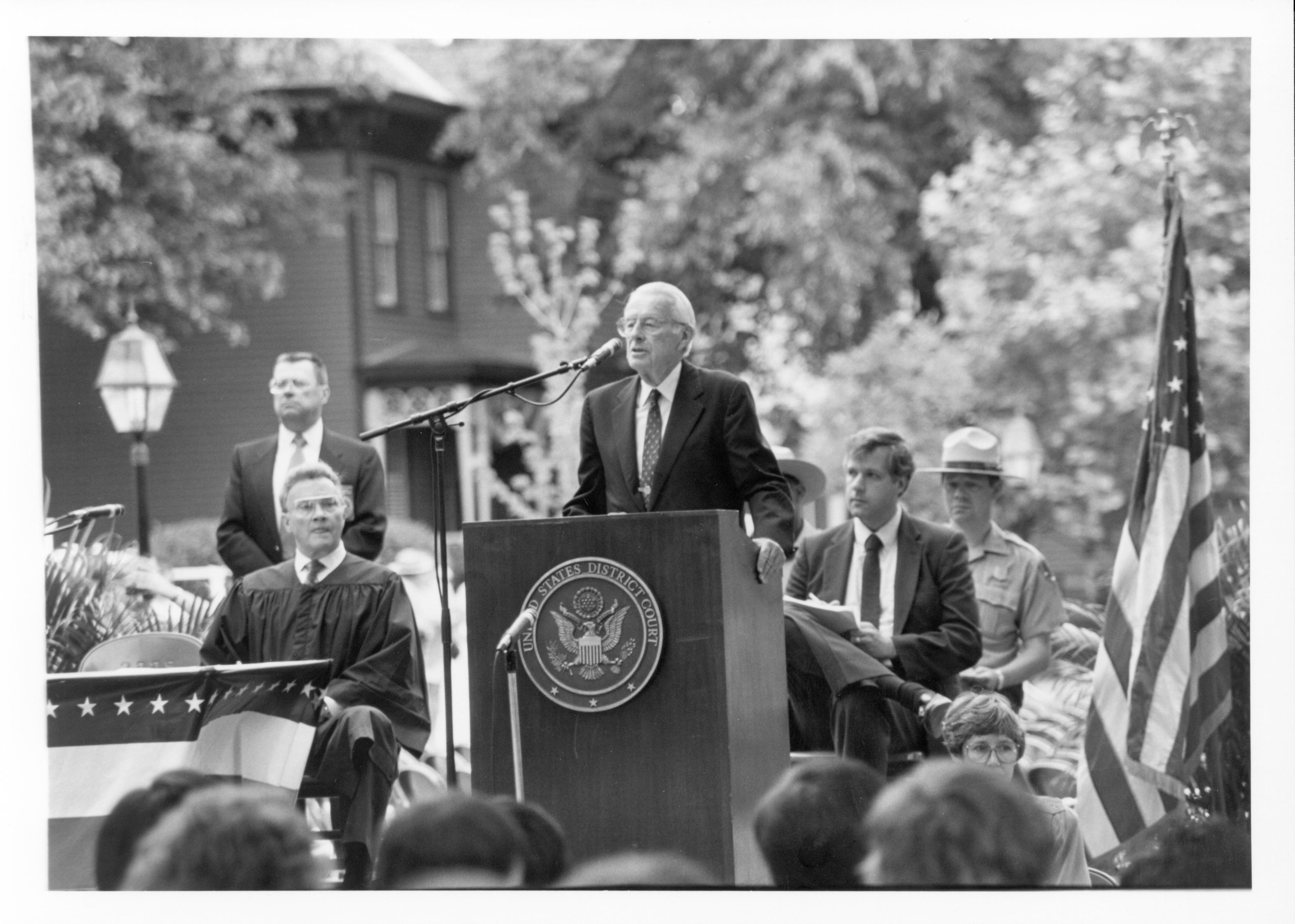 Reopening Day, Lincoln Home Naturalization Ceremony in park. Lincoln, Home, Restoration, Rededication, Naturalization