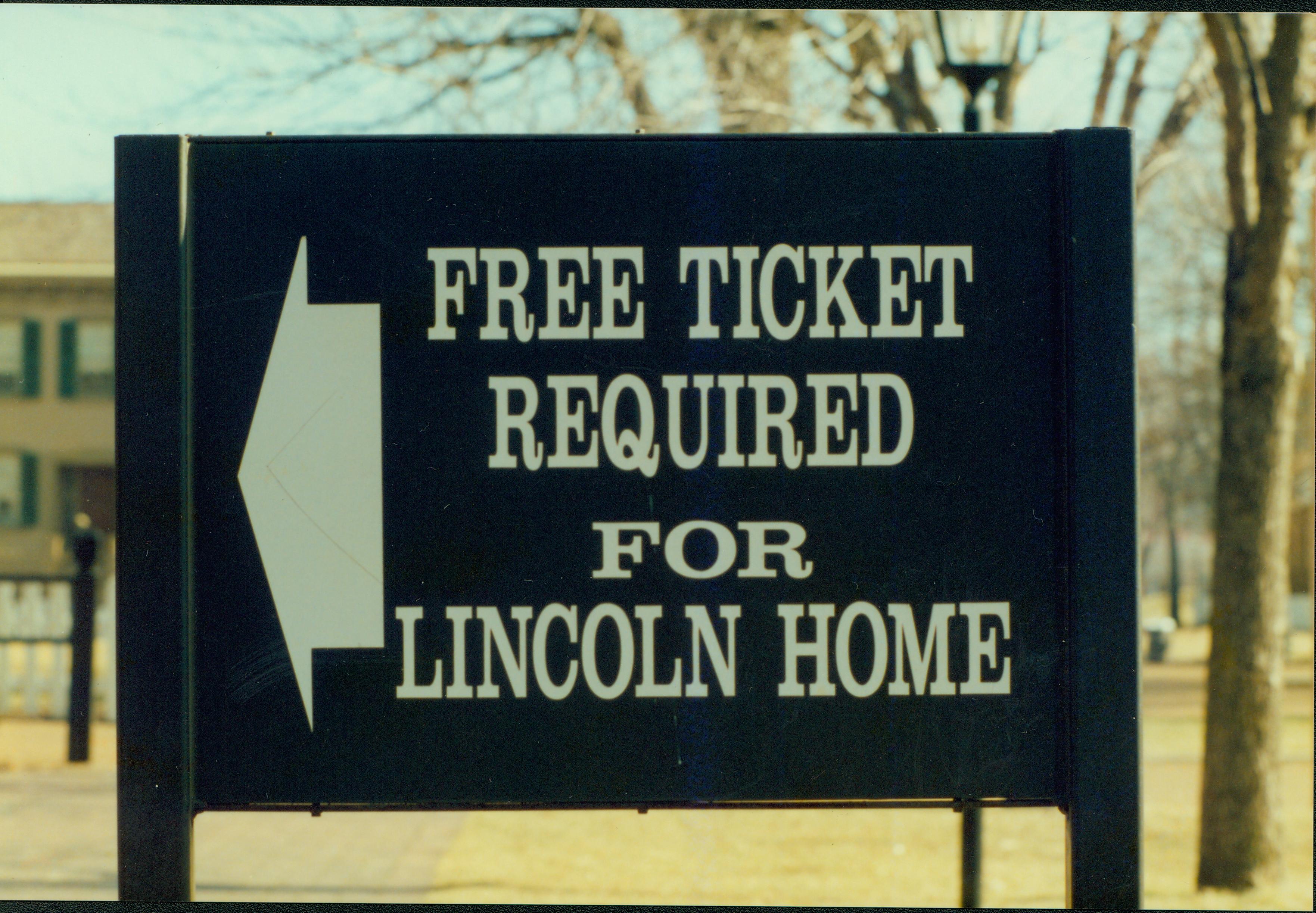 Various Park Signs at Lincoln Home (parking lot) Maintenance, Signs