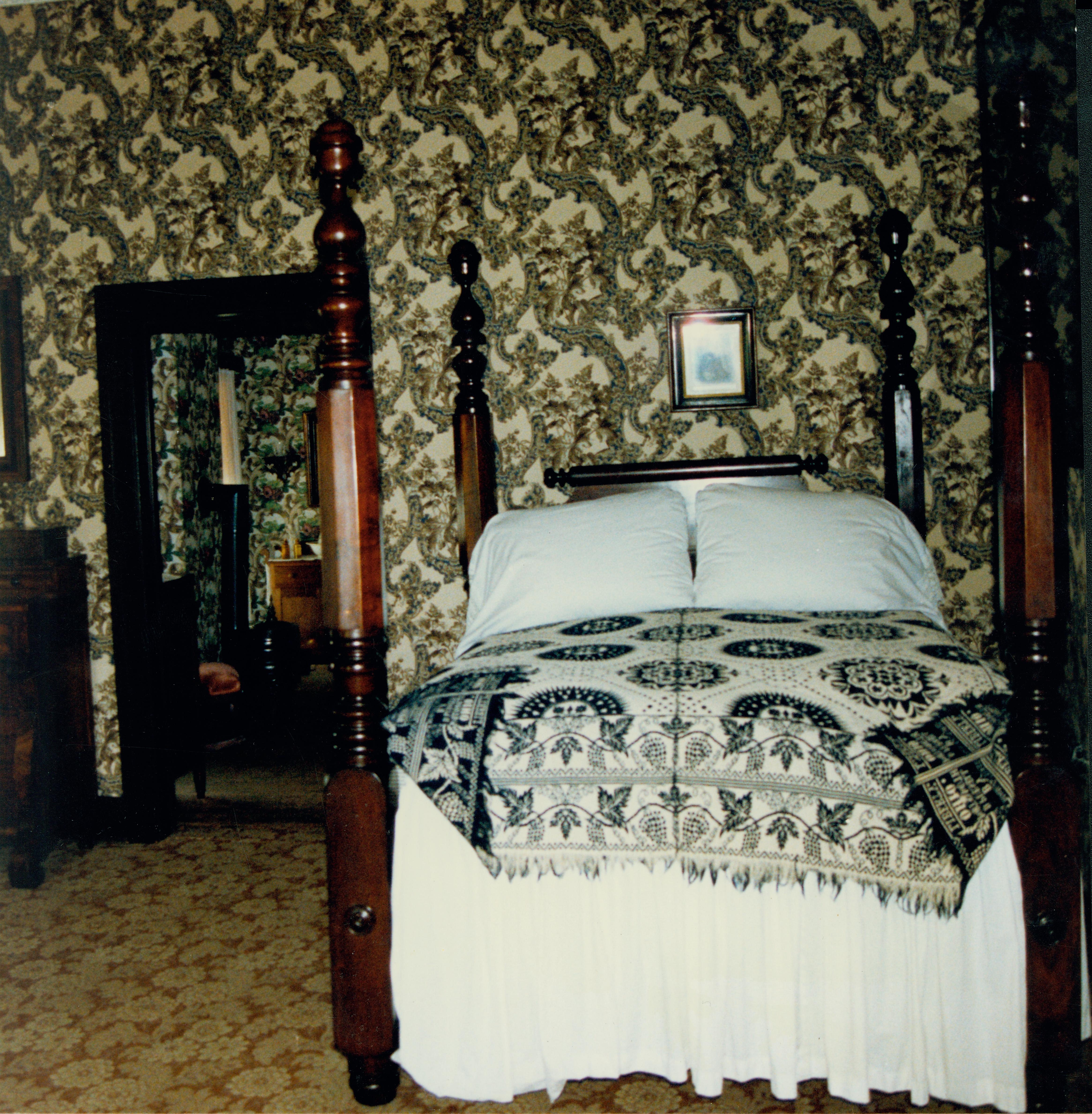 This is Mr. Lincoln's bedroom. When the house was enlarged, Mr. And Mrs. Lincoln each got rooms of their own, which was traditional in more well-to-do homes. As you can see, there is a connecting door between his and Mary's room. Interpretation, Home Furnishings, Home Decor