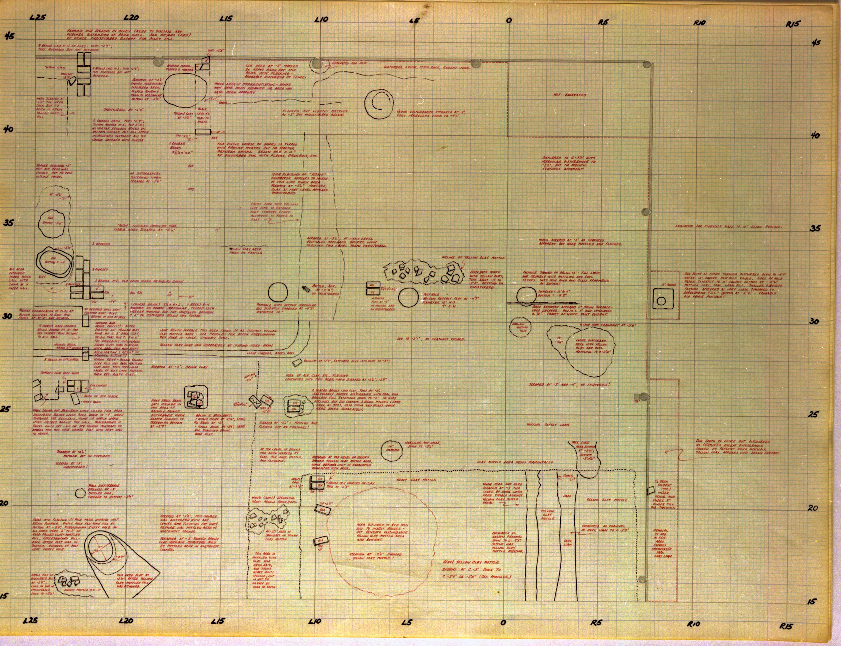 NA negative, archaeology, drawing, site, Lincoln, Home