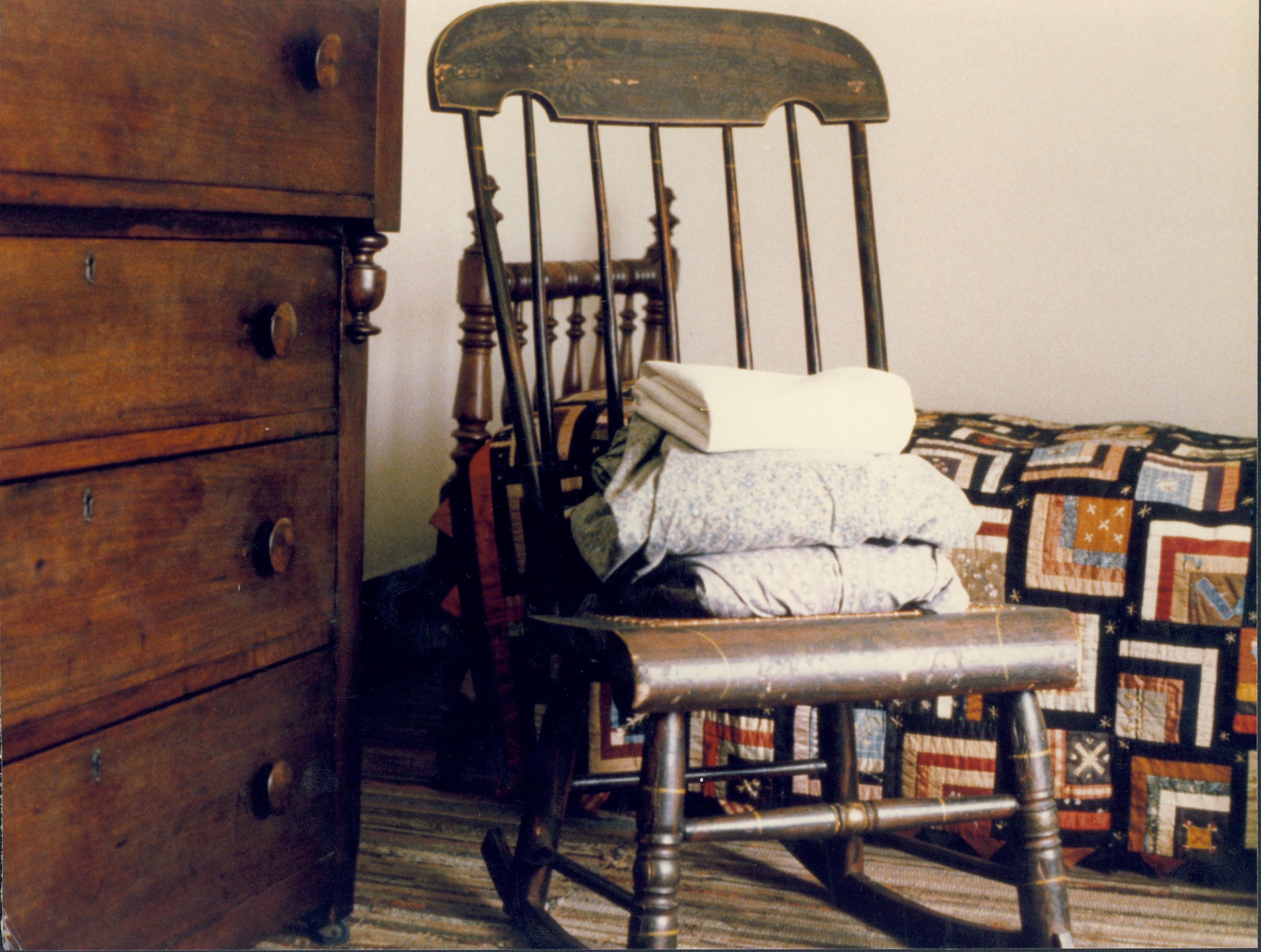 NA Lincoln, Home, chair, dresser, drawers, quilt, bed