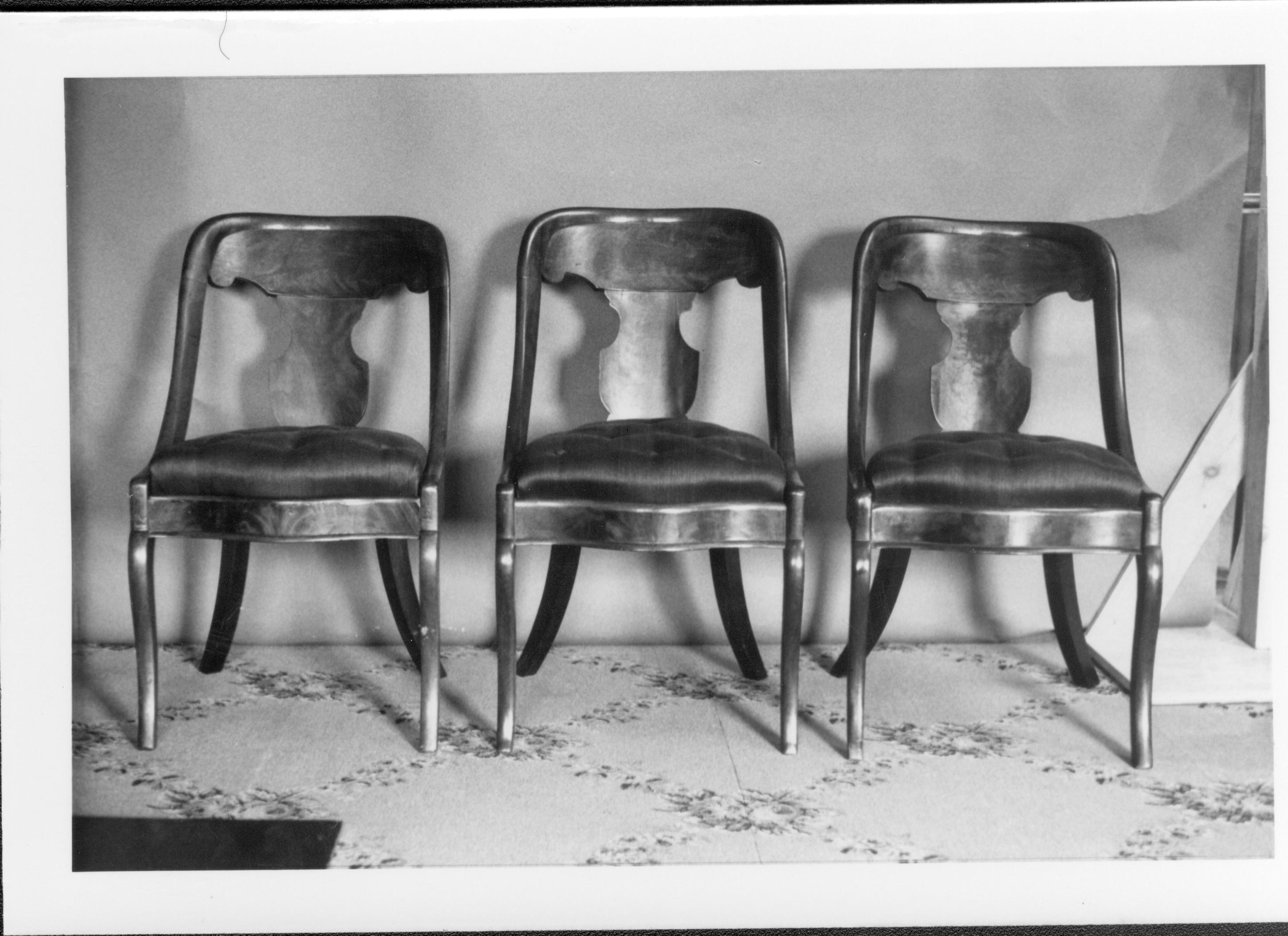 Group Picture A LIHO-1116-1121, A2-7, Empire Chairs, left #1118, middle #1117, right #1119, 31 furnishings, chair