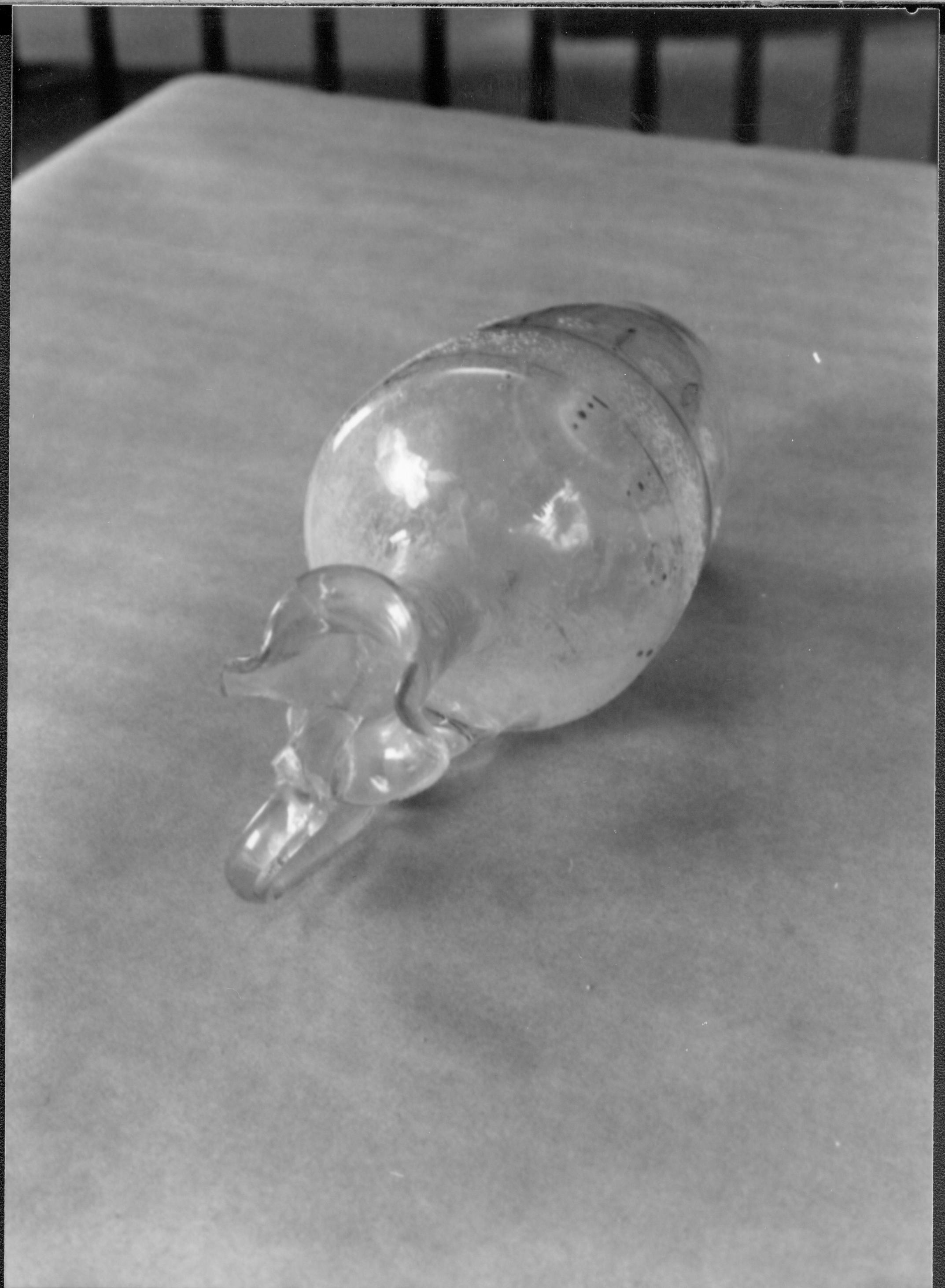 Chip and cracking near lip LIHO- 259 Glass pitcher, roll 16, #29 furnishings, pitcher