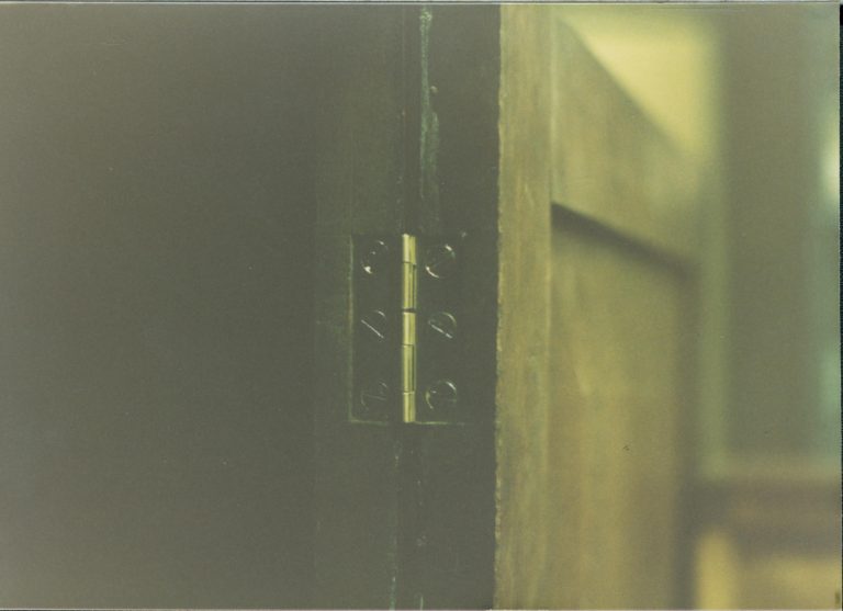 Shows repaired hinge on lower right door Lincoln Home NHS  #33 furnishings