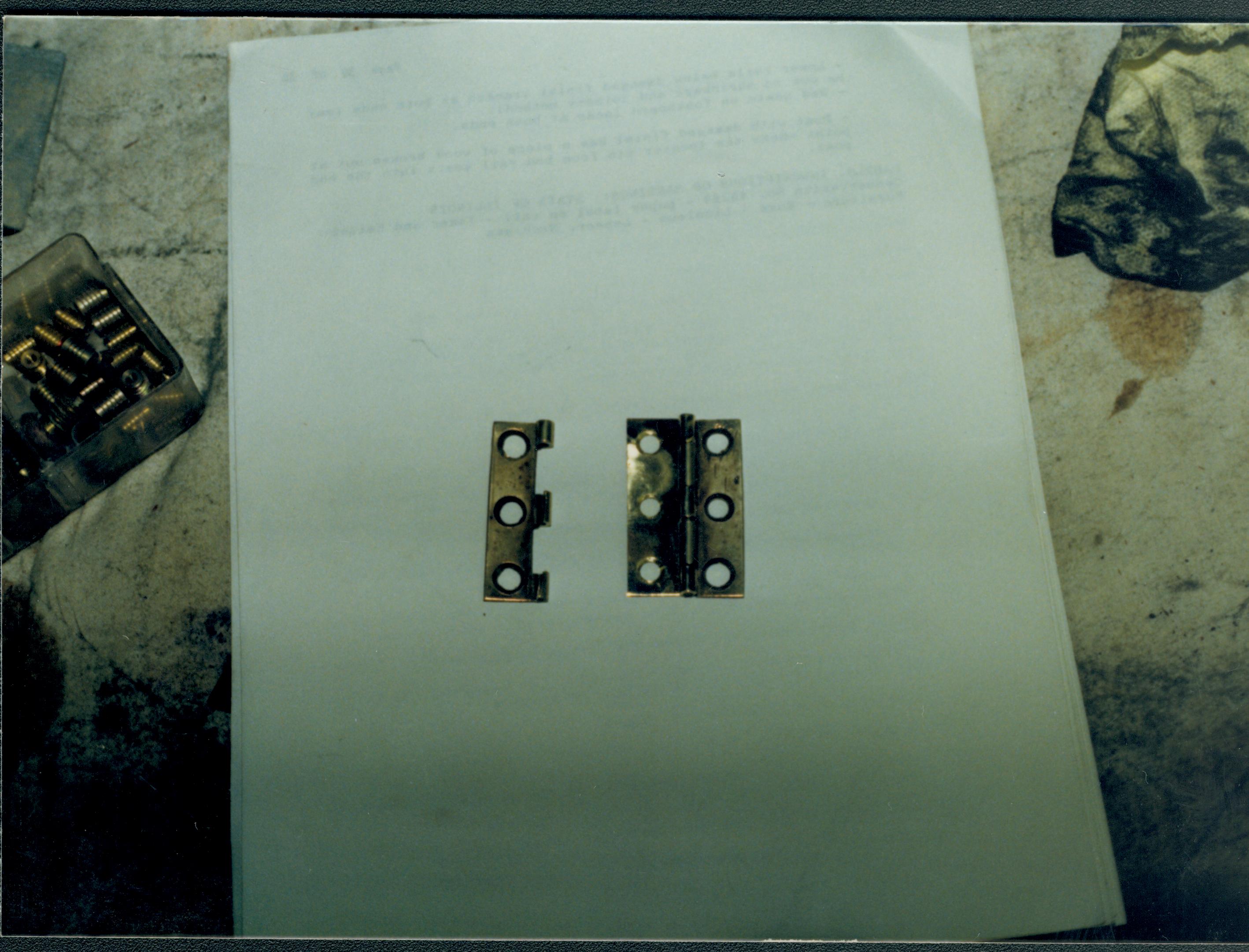 broken hinge lower right door, upper hinge Lincoln Home NHS  #33 furnishings