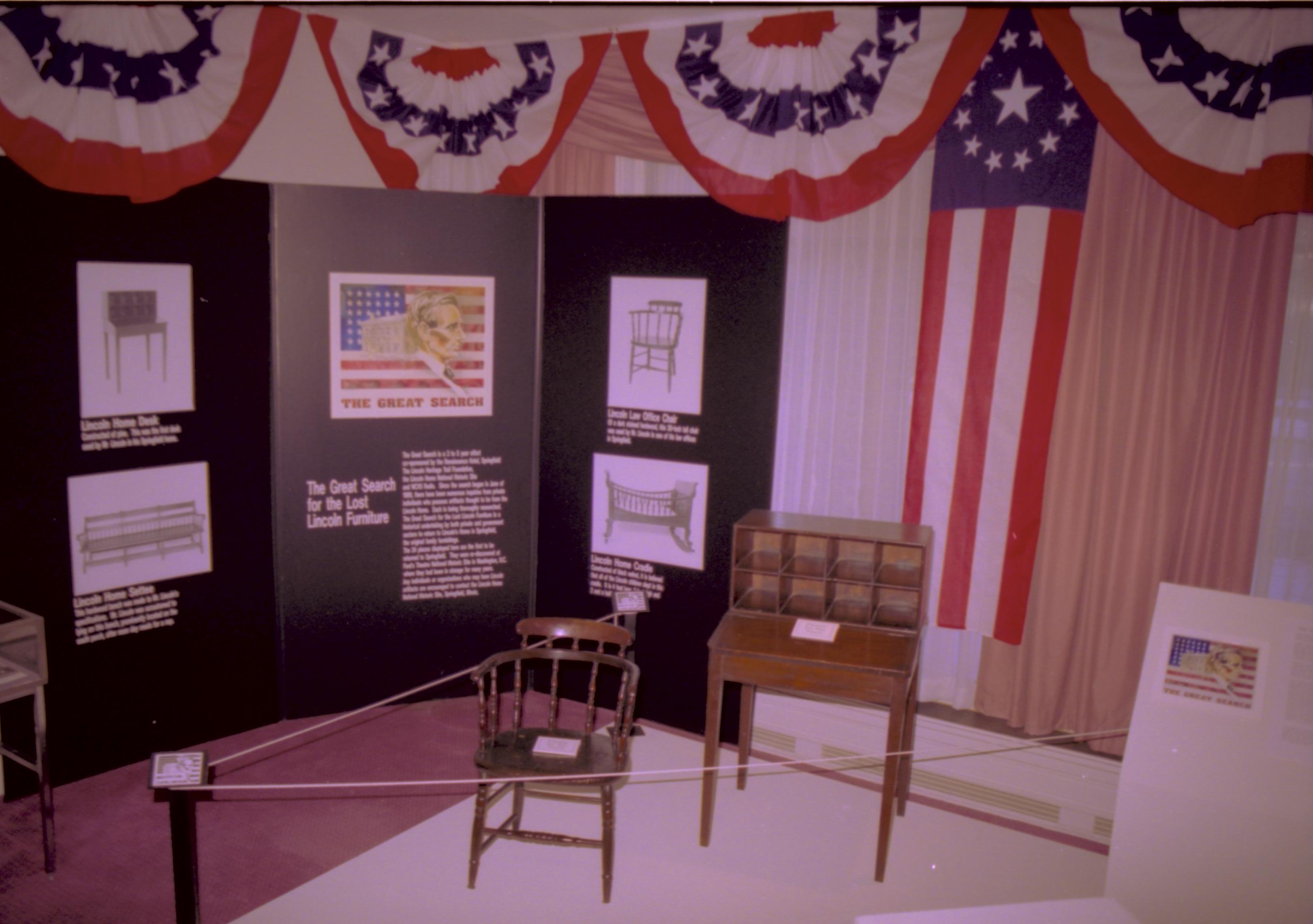 NA Lincoln Home NHS, The Great Search, 67A exhibit, furnishings, The Great Search