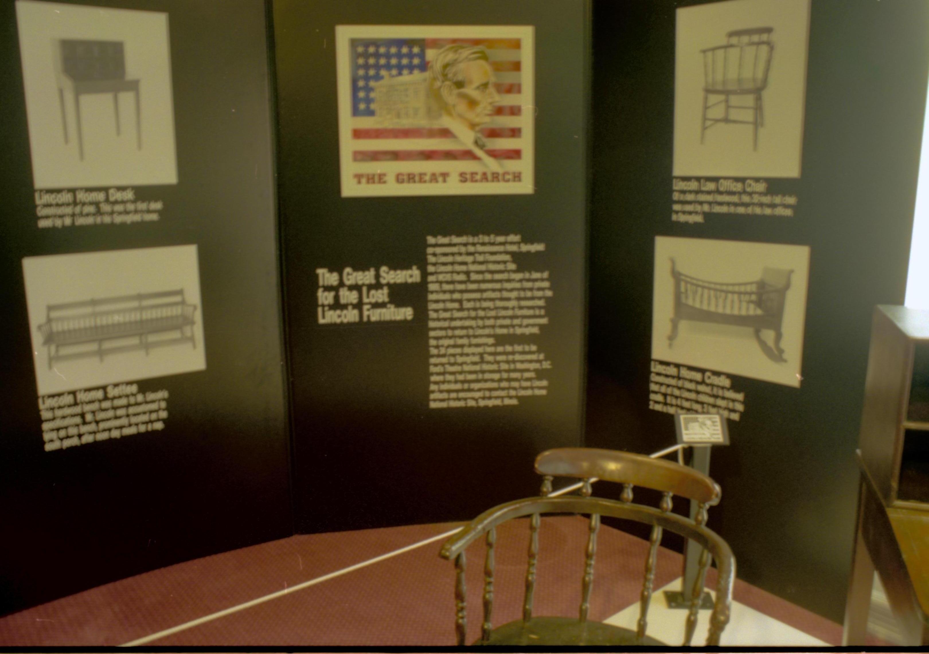 NA Lincoln Home NHS, The Great Search, 61A exhibit, furnishings, the Great Search