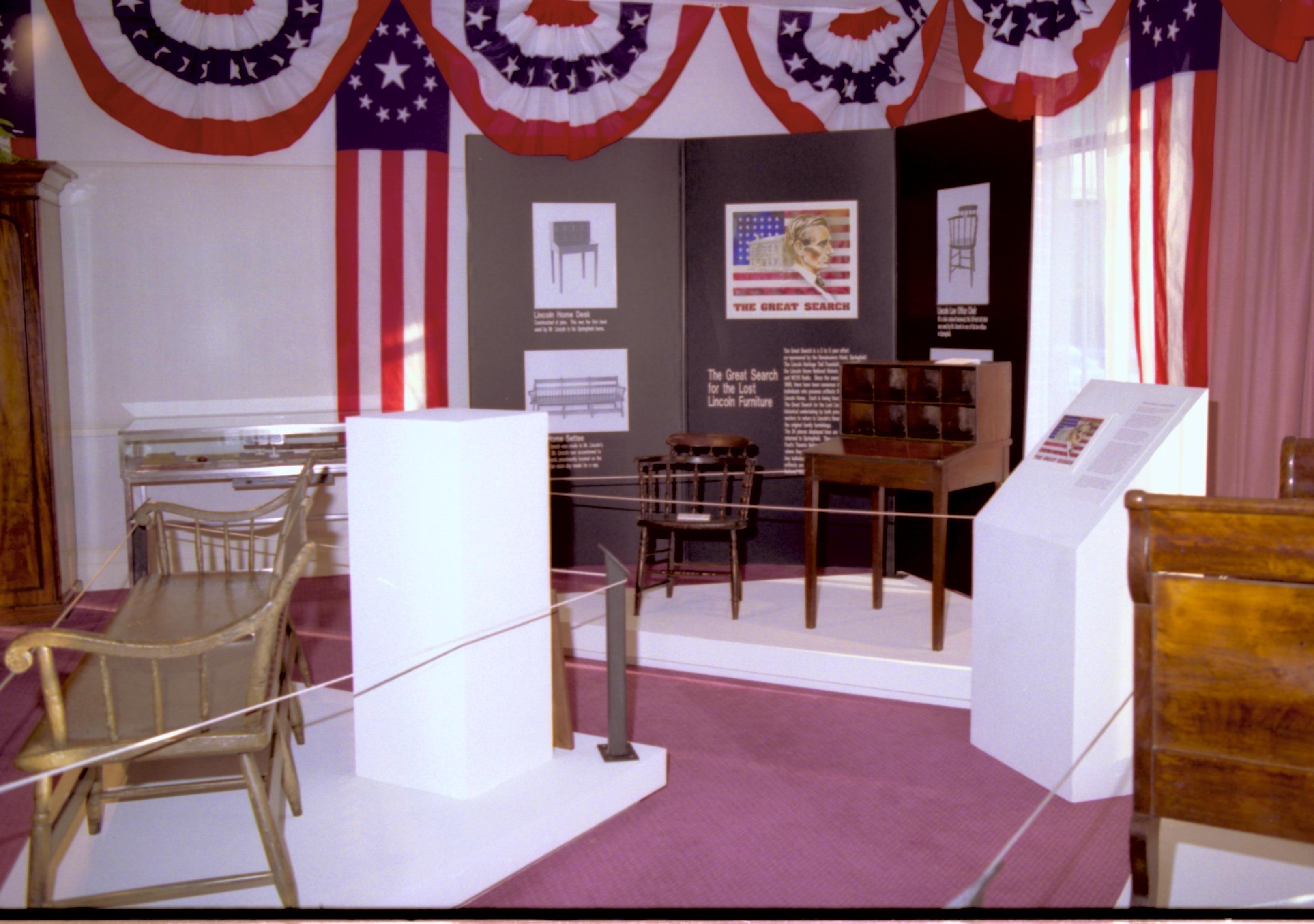 NA Lincoln Home NHS, The Great Search, 62A exhibit, furnishings, the Great Search