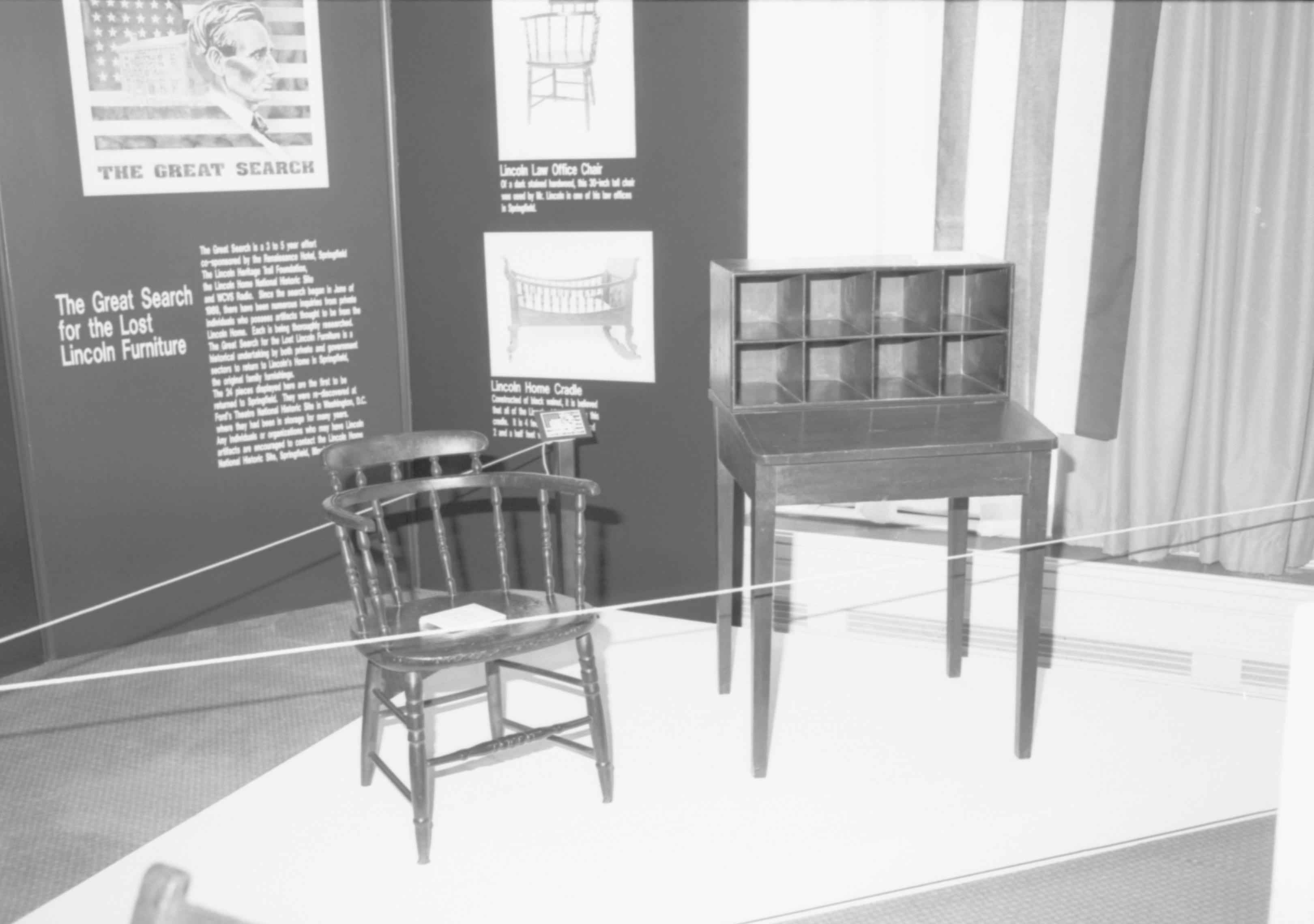 NA Lincoln Home NHS, The Great Search, 88314 exhibit, furnishings, The Great Search