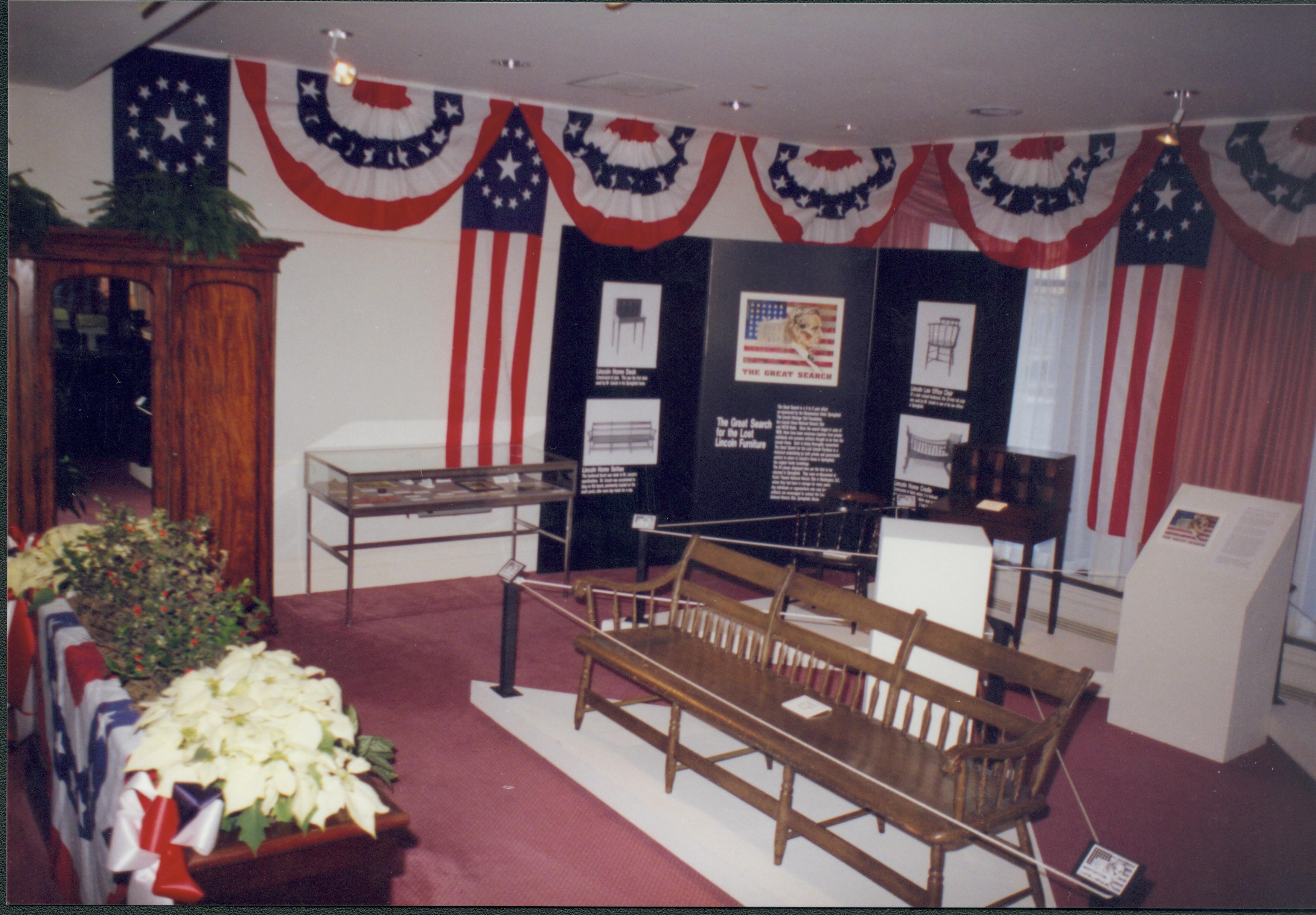 Lincoln furniture on display Lincoln Home NHS, The Great Search exhibit, The Great Search