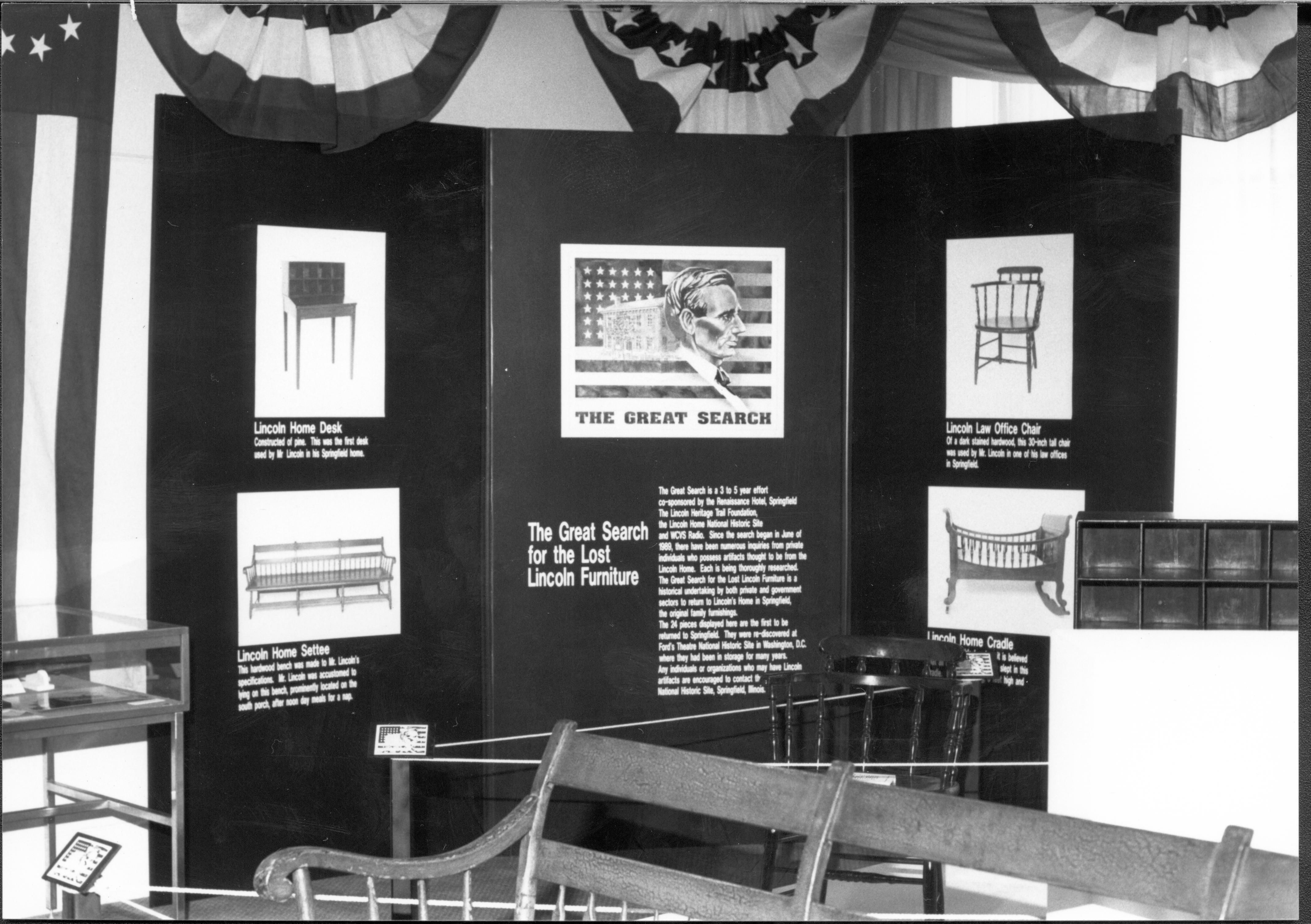 NA Lincoln Home NHS, The Great Search exhibit, furnishings, The Great Search