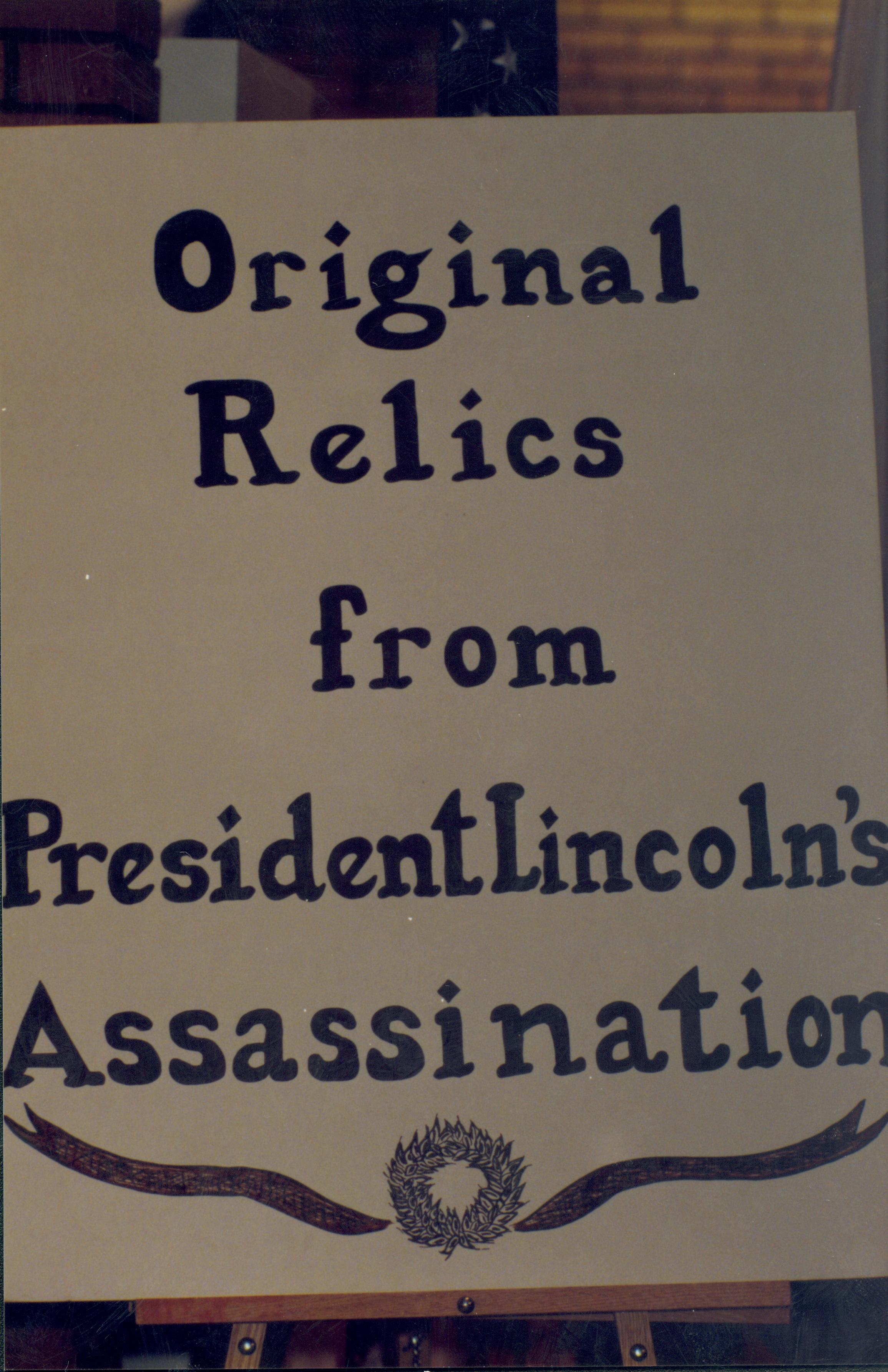 NA Lincoln Home NHS, Nation Mourns, 2211, relics from assassination exhibit, assassination, relics