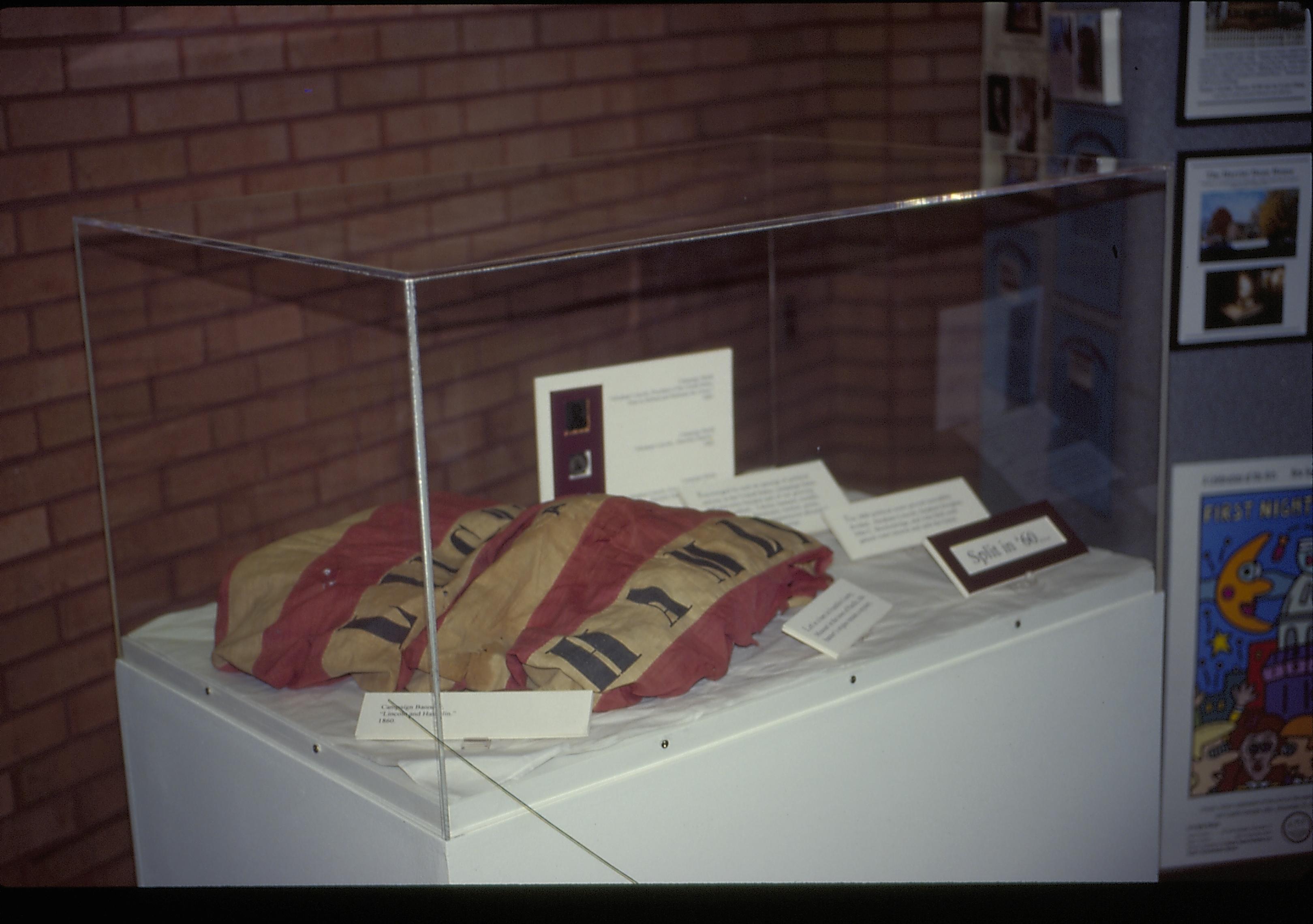 NA Lincoln Home NHS, H5-20 film roll #16, 21 exhibit, Lincoln, Hamlin, flag, campaign