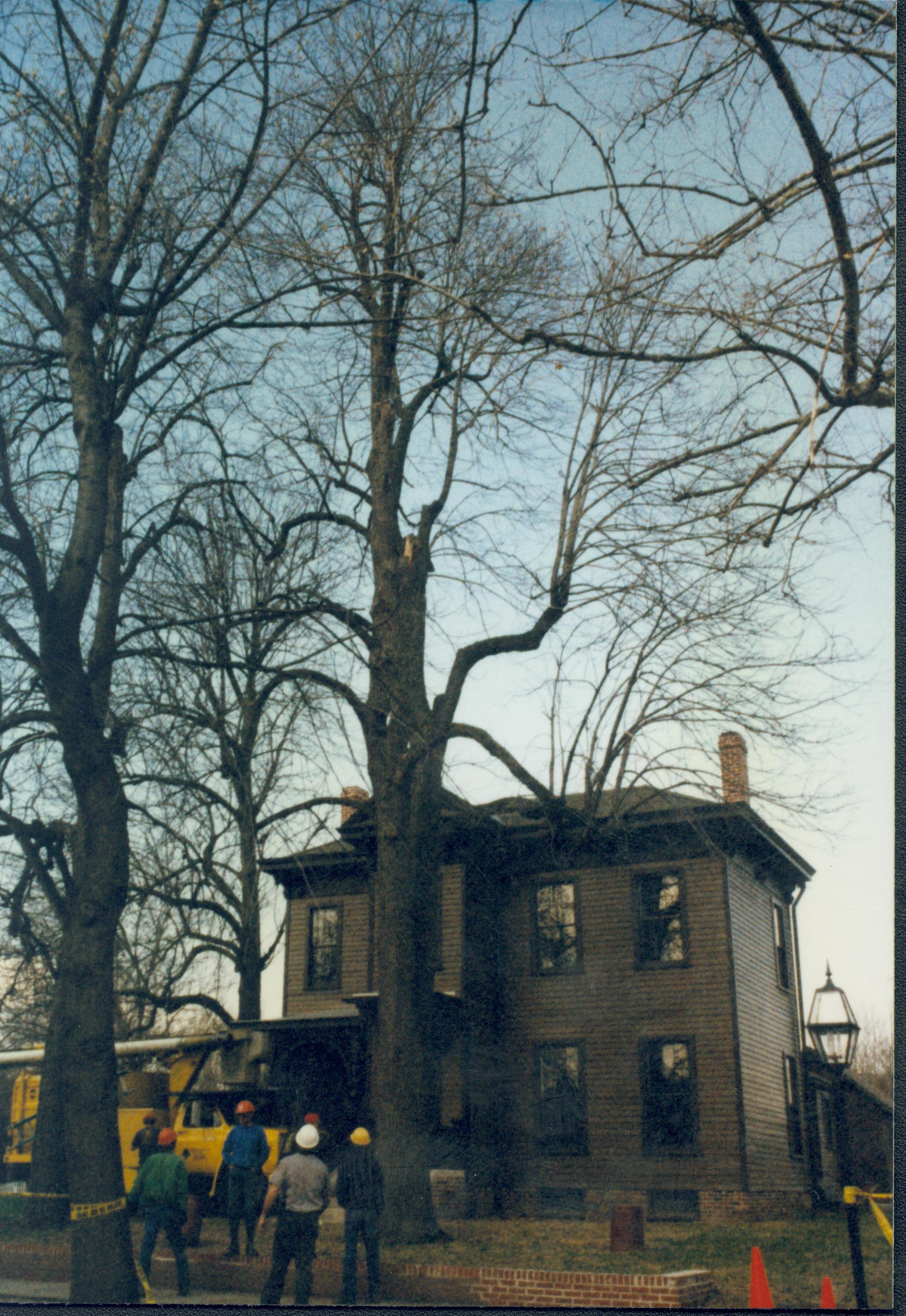 Dean House Lincoln Home NHS- Dean House tree trimming Dean House, tree trimming