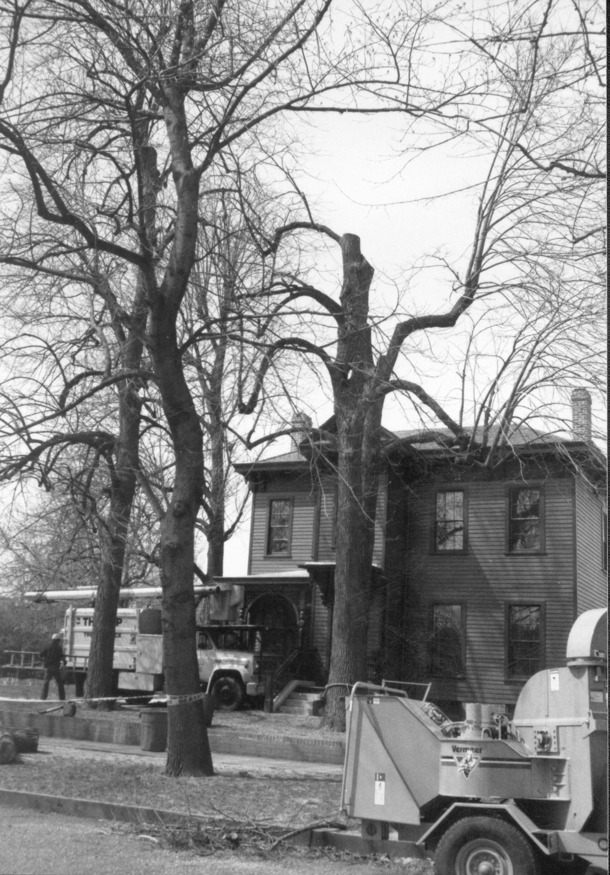 Dean House Lincoln Home NHS- Dean House tree trimming Dean House, tree trimming