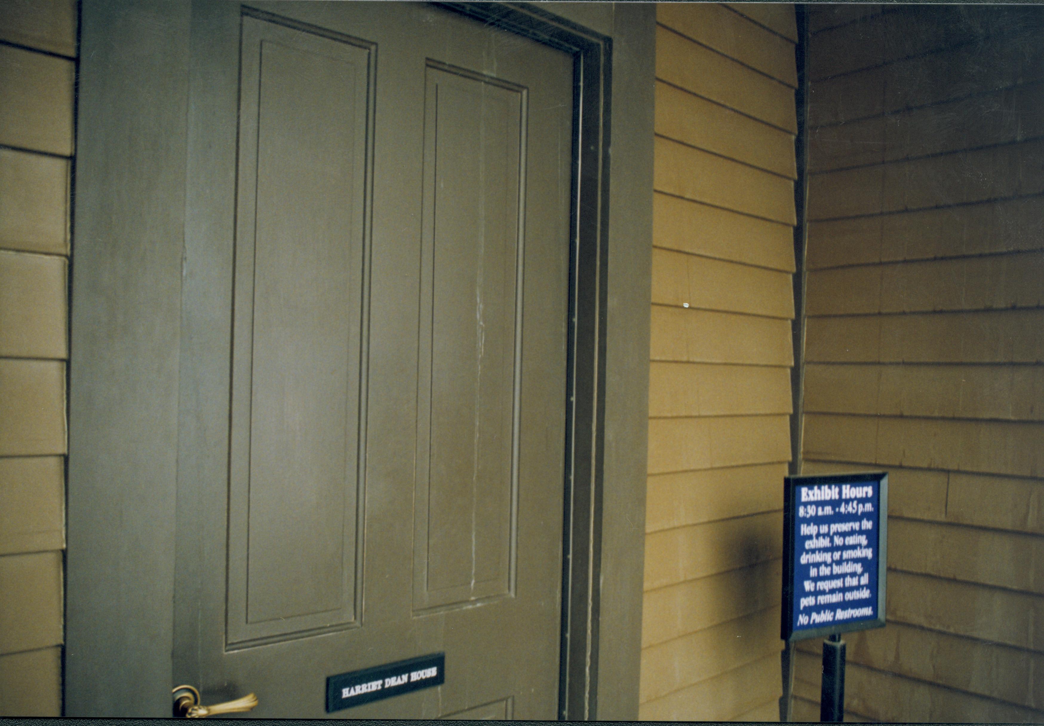 Dean House exhibit area, water flows from Judy's office onto main entrance and leakage around pantry door Lincoln Home NHS- Dean House, Leaks in buildings, roll 1999-1, N17, exp 4 Dean House, leaks