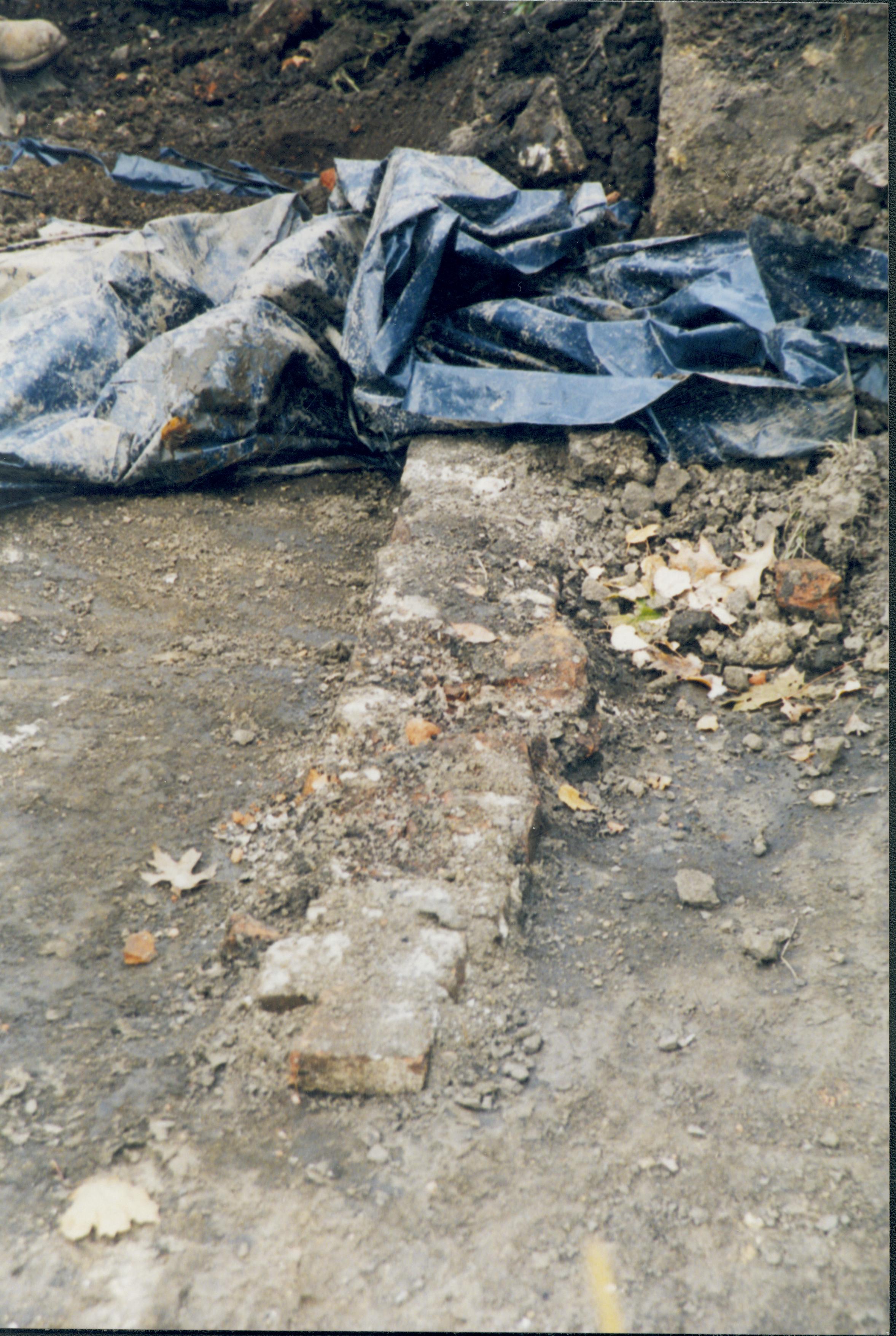 Dean House, Feature discovered at East side of excavation; brick wall feature runs North/South Lincoln Home NHS- Dean House, roll N5 exp 22 Dean House, excavation