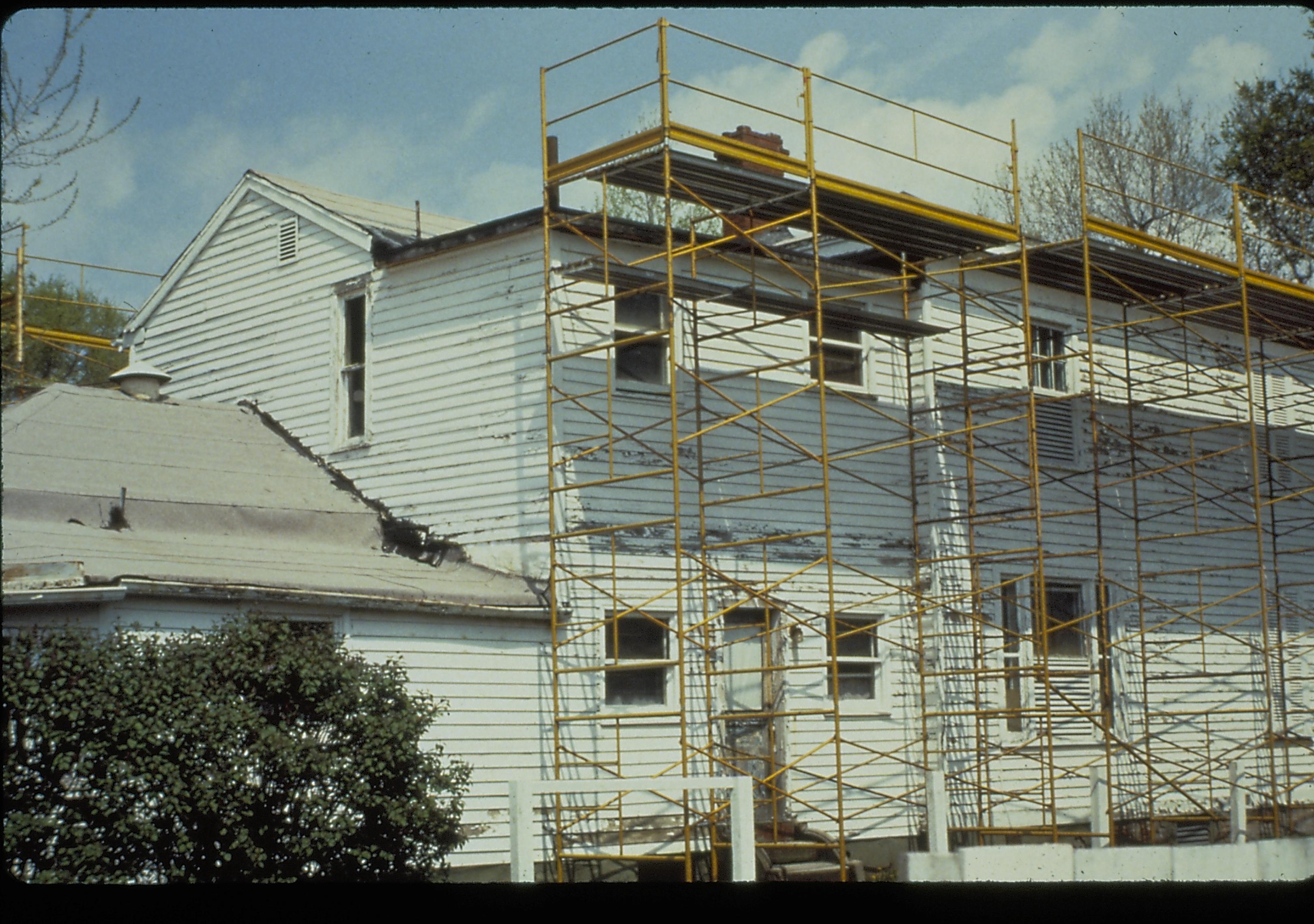 Dubois House Lincoln Home NHS- Dubois House, Repro M.F. Dubois House, scaffolding, restoration