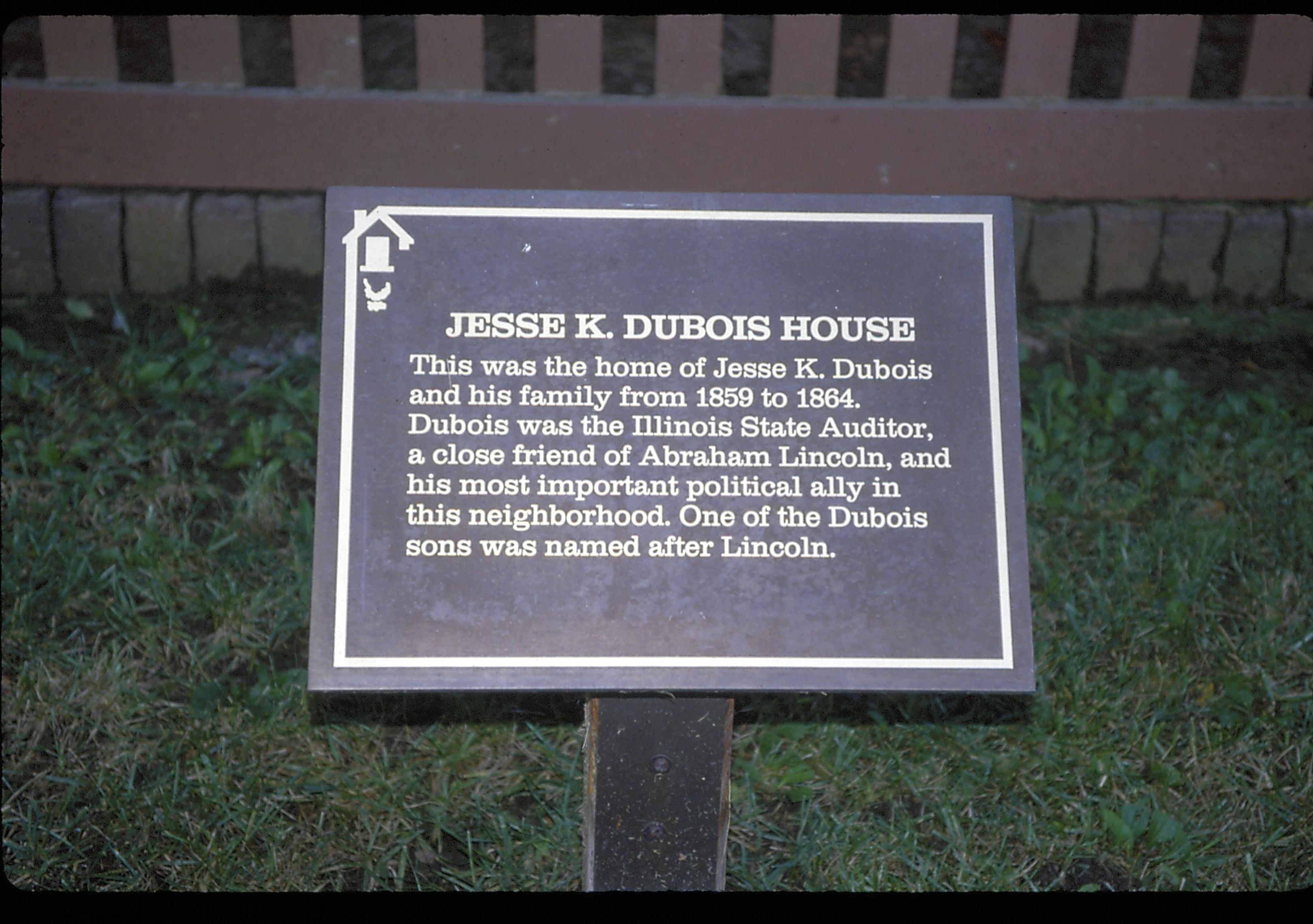 Dubois House Lincoln Home NHS- Dubois House, sign