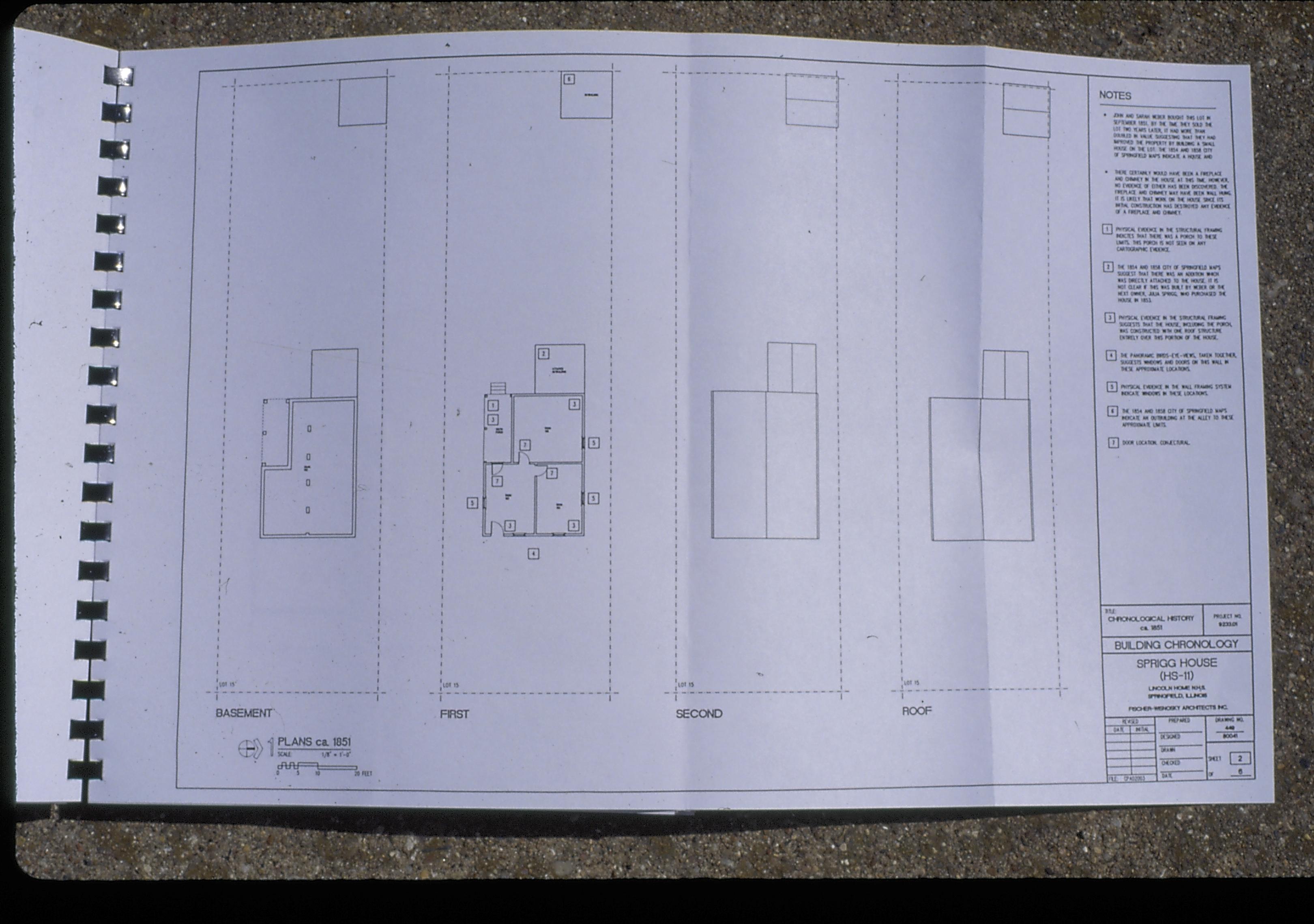 Dean House plans Lincoln Home NHS- Dean House, park documents, 12 Dean House, plans