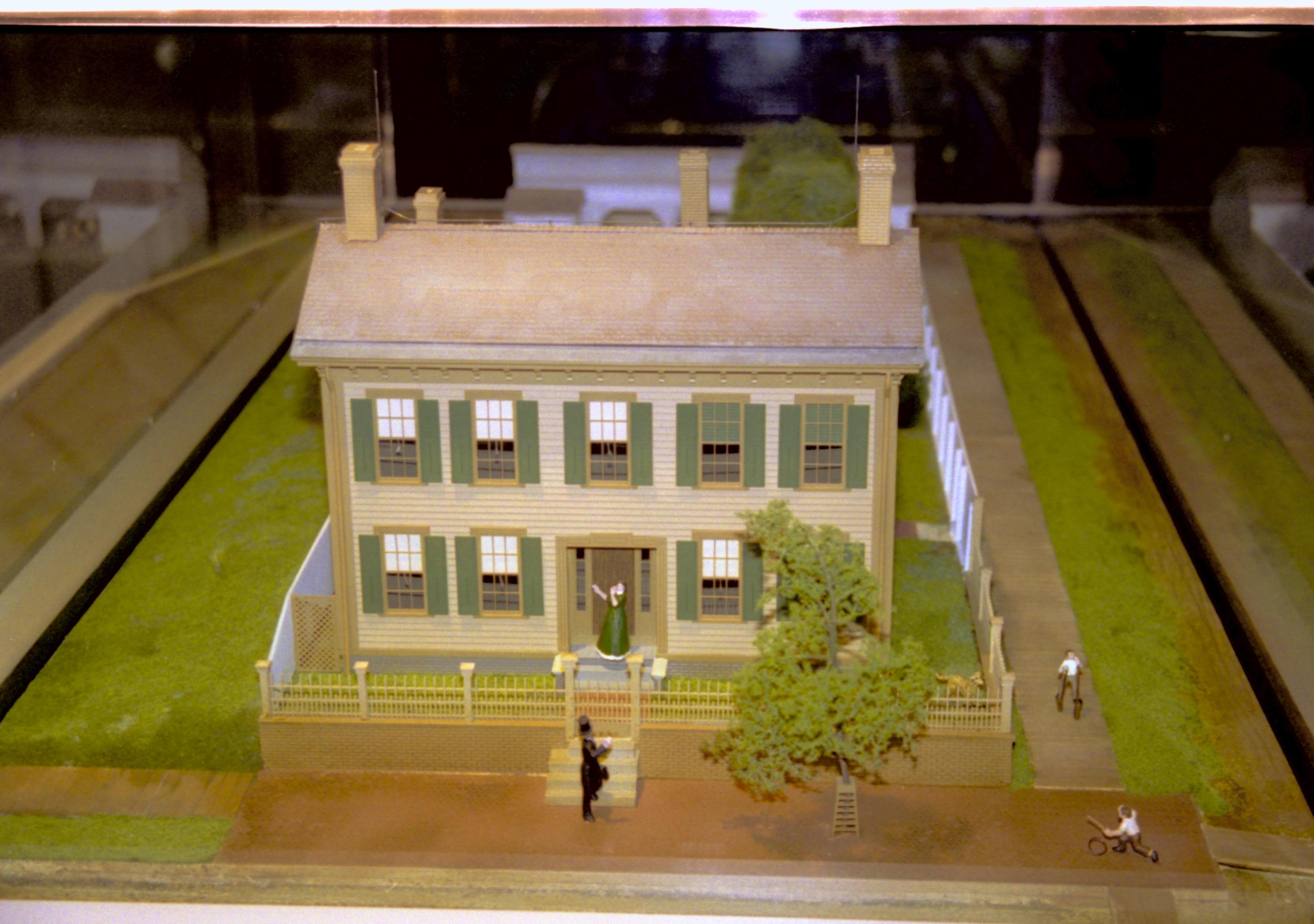 Dean House exhibit Lincoln Home NHS- Dean House exhibit installation Dean House, exhibit, model