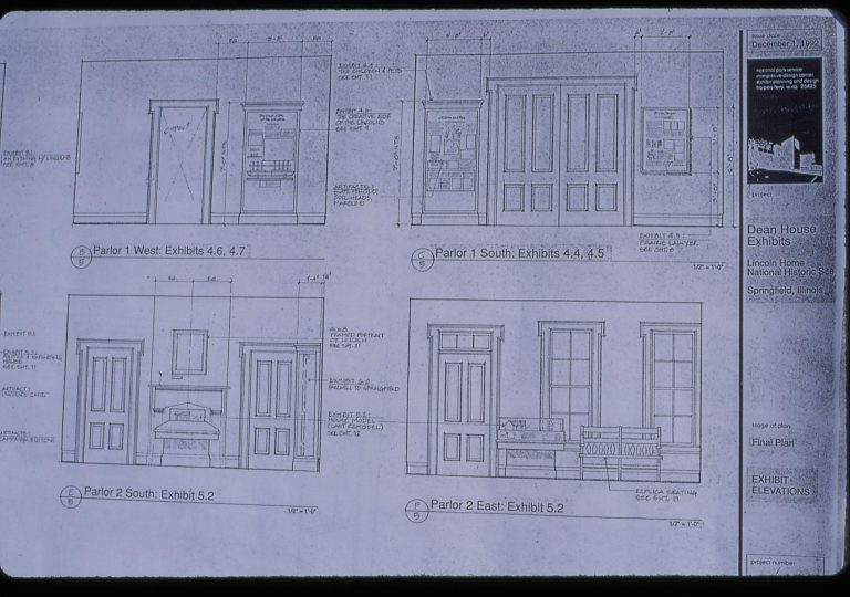 Dean House plans Lincoln Home NHS- Dean House restoration, 23 Dean House, restoration