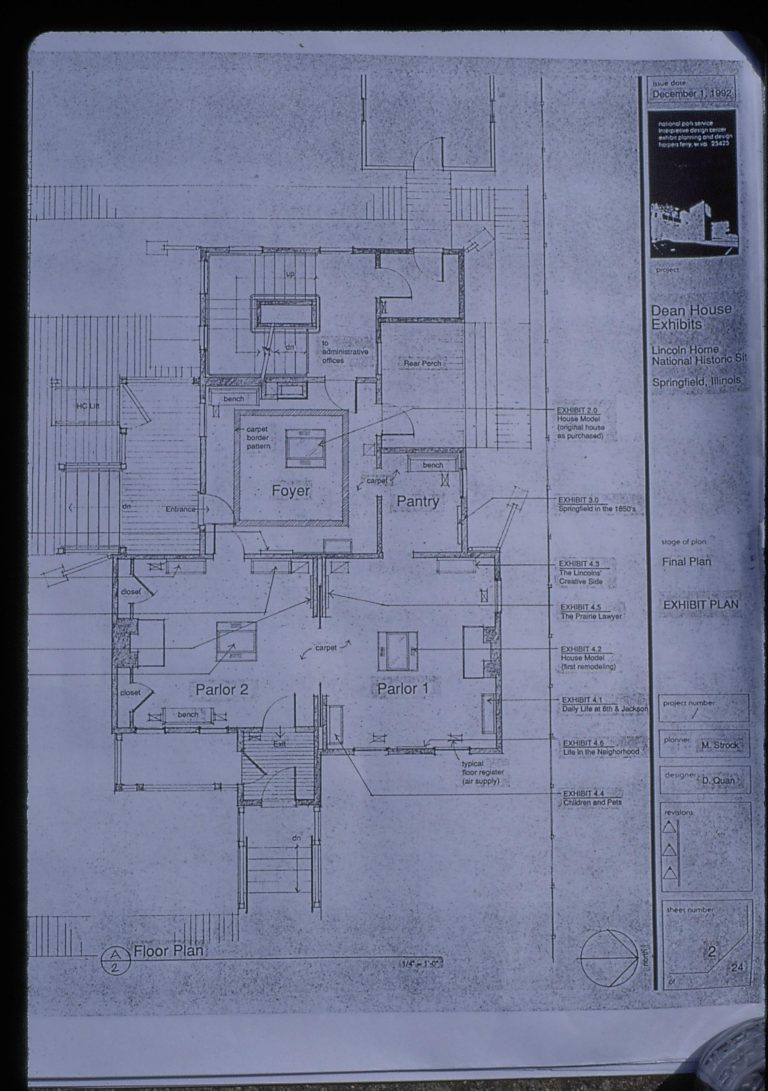 Dean House plans Lincoln Home NHS- Dean House restoration, 0, 12, Abney Dean House, restoration