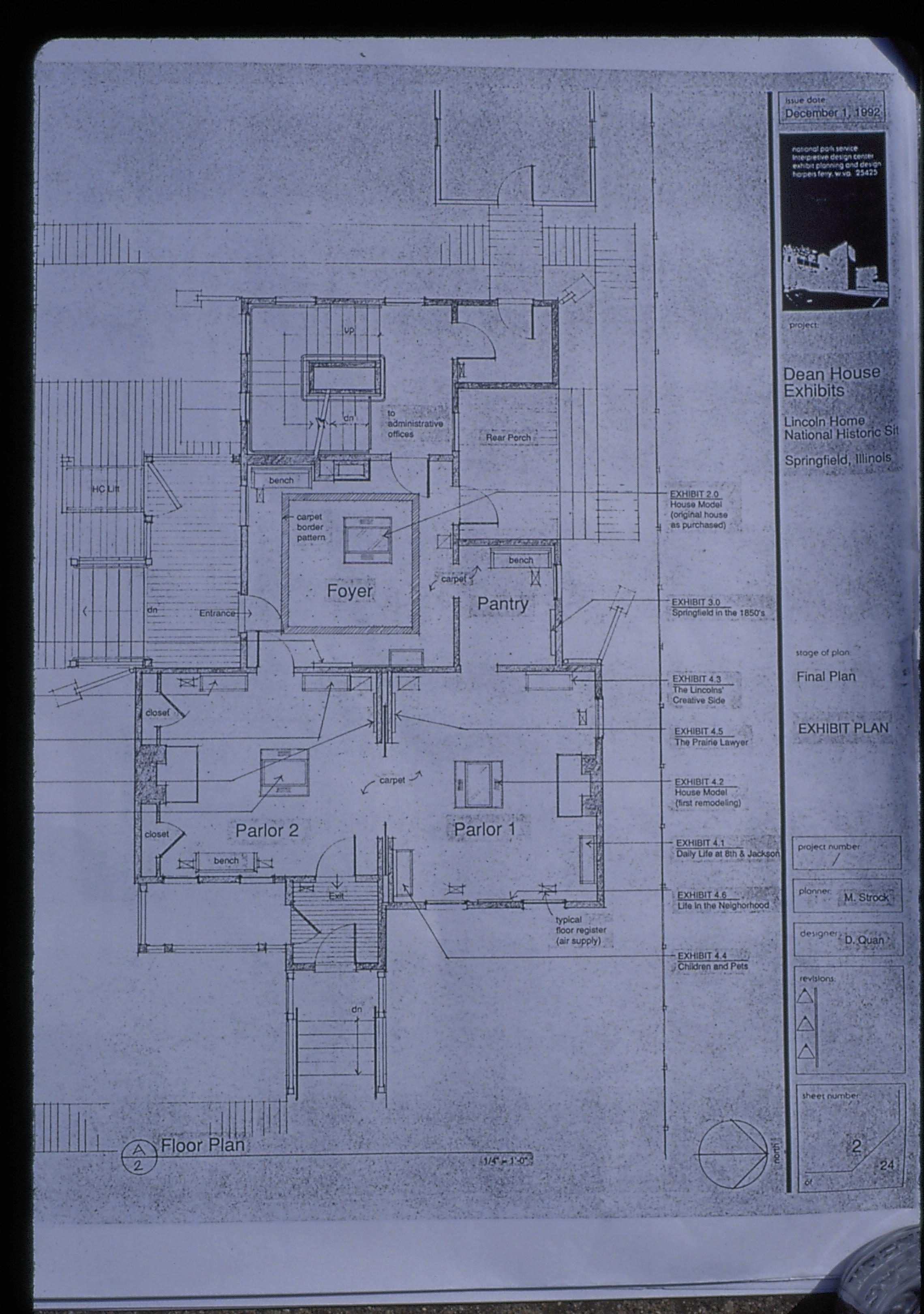 Dean House plans Lincoln Home NHS- Dean House restoration, 0, 12, Abney Dean House, restoration