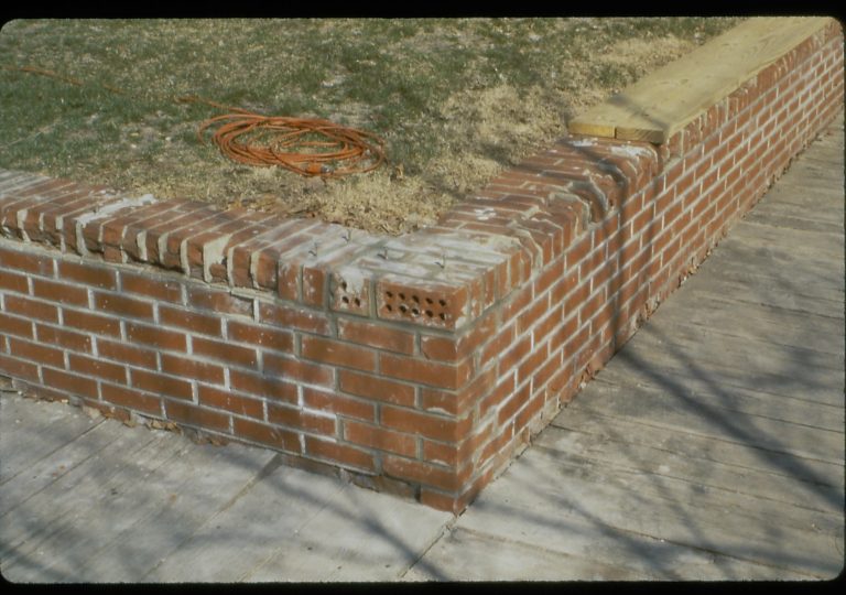 Dean House retaining wall Lincoln Home NHS- Dean House, repro M.F. Dean House, restoration