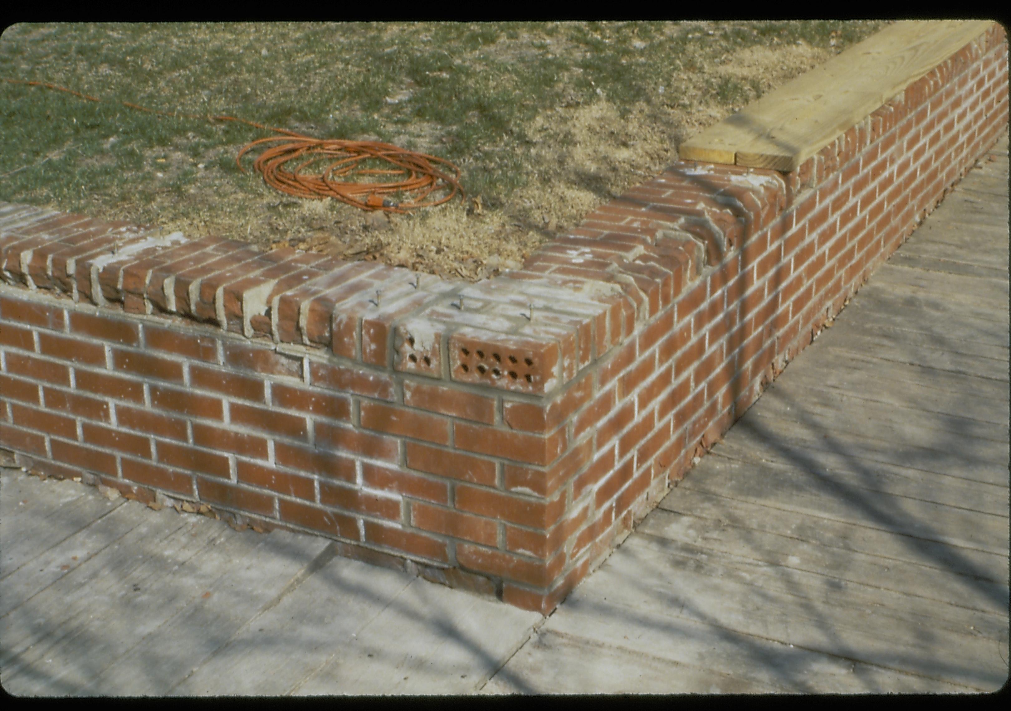 Dean House retaining wall Lincoln Home NHS- Dean House, repro M.F. Dean House, restoration