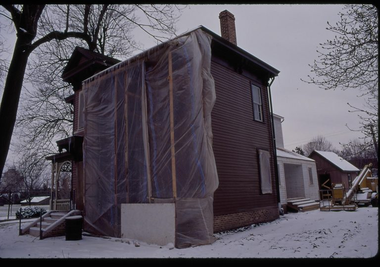 Dean House Lincoln Home NHS- Dean House restoration, 31 Dean House, restoration, snow