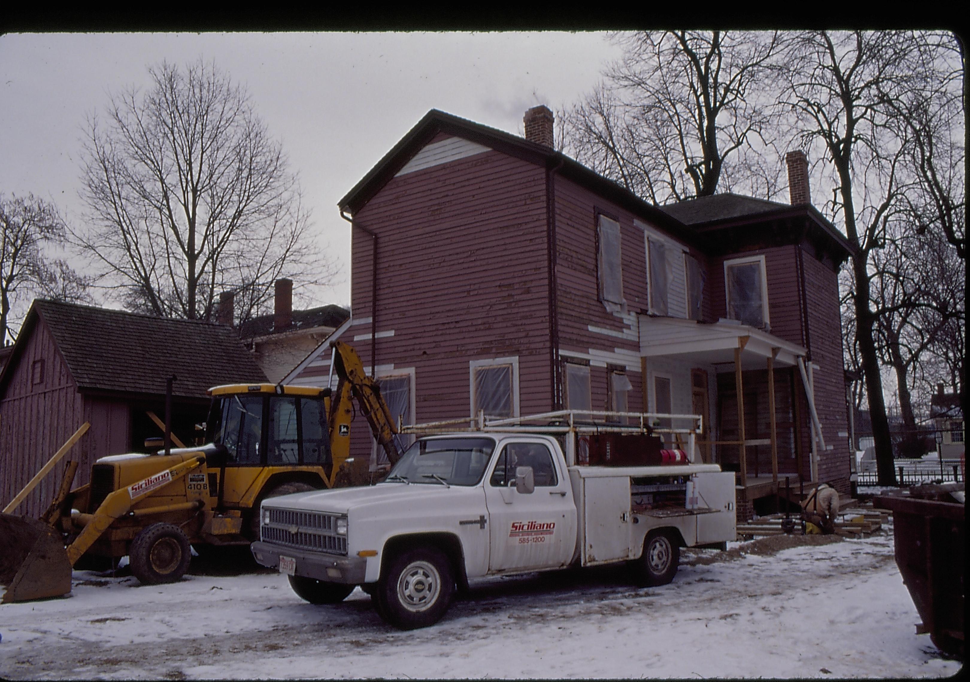 Dean House Lincoln Home NHS- Dean House restoration, 36 Dean House, restoration, snow