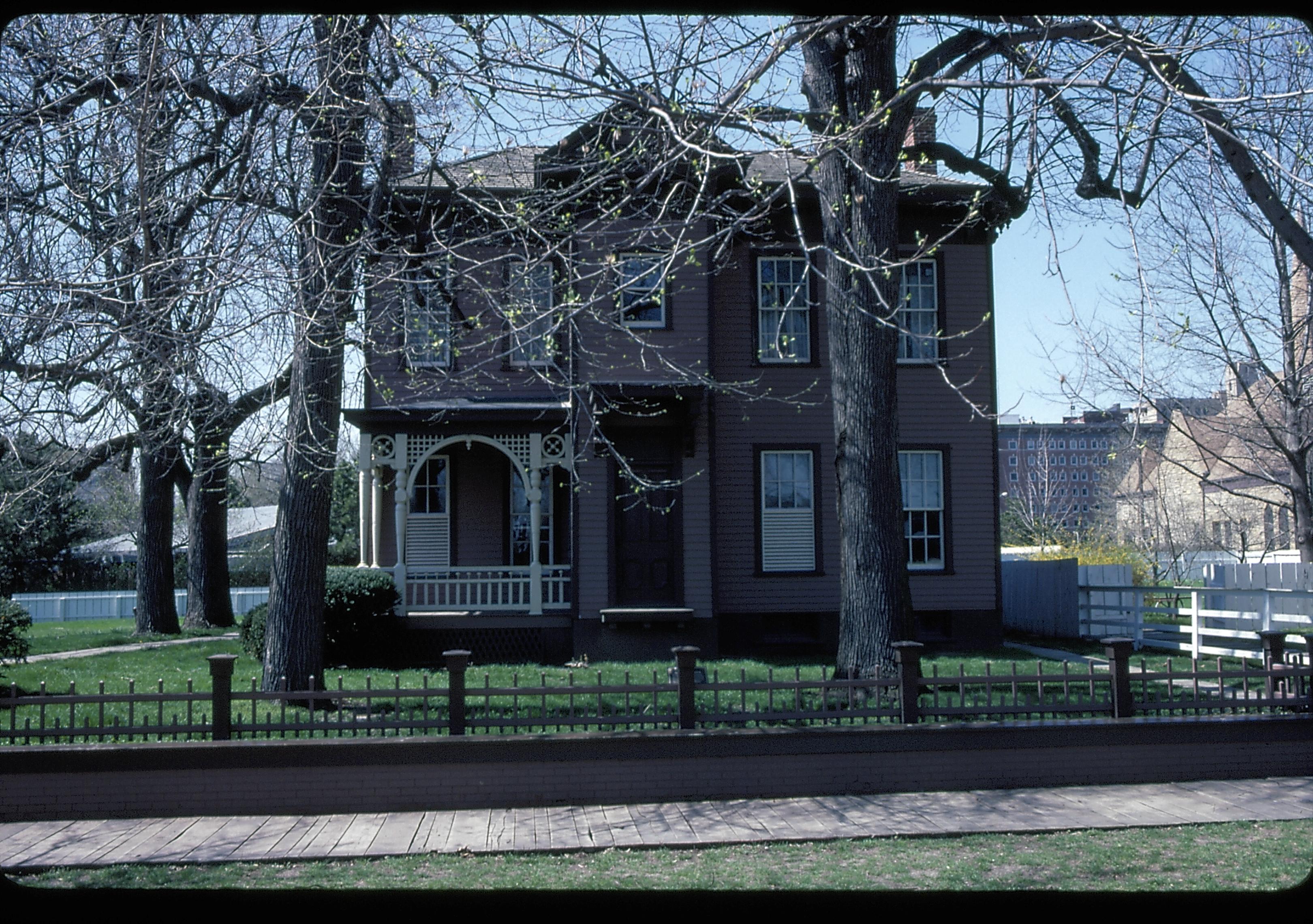 Dean House Lincoln Home NHS- Dean House pre-restoration, Dean House and Bugg lot fences, 7 Dean House, restoration