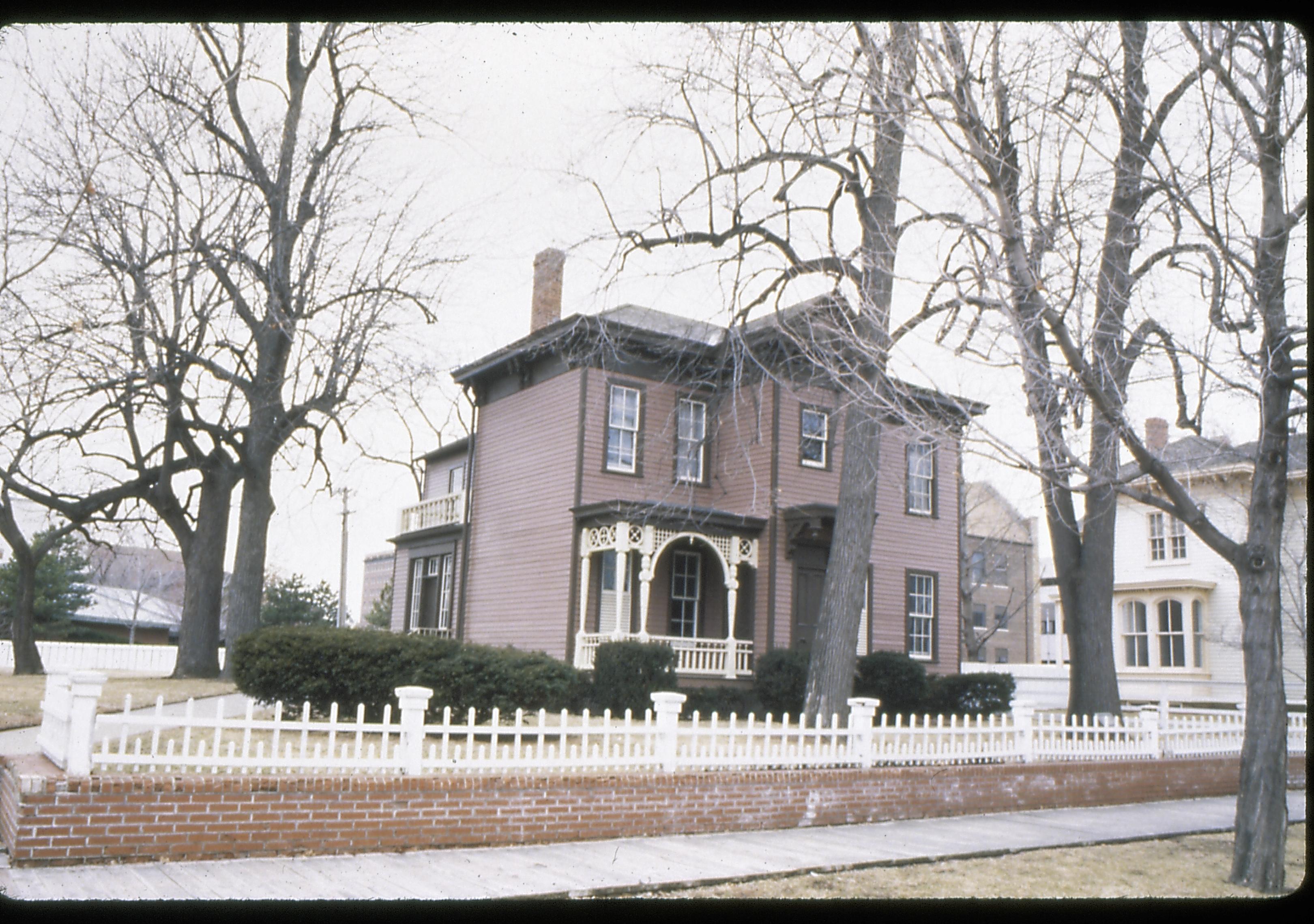 Dean House Lincoln Home NHS- Dean House pre-restoration, Dean House and Bugg lot fences, 42 Dean House, restoration