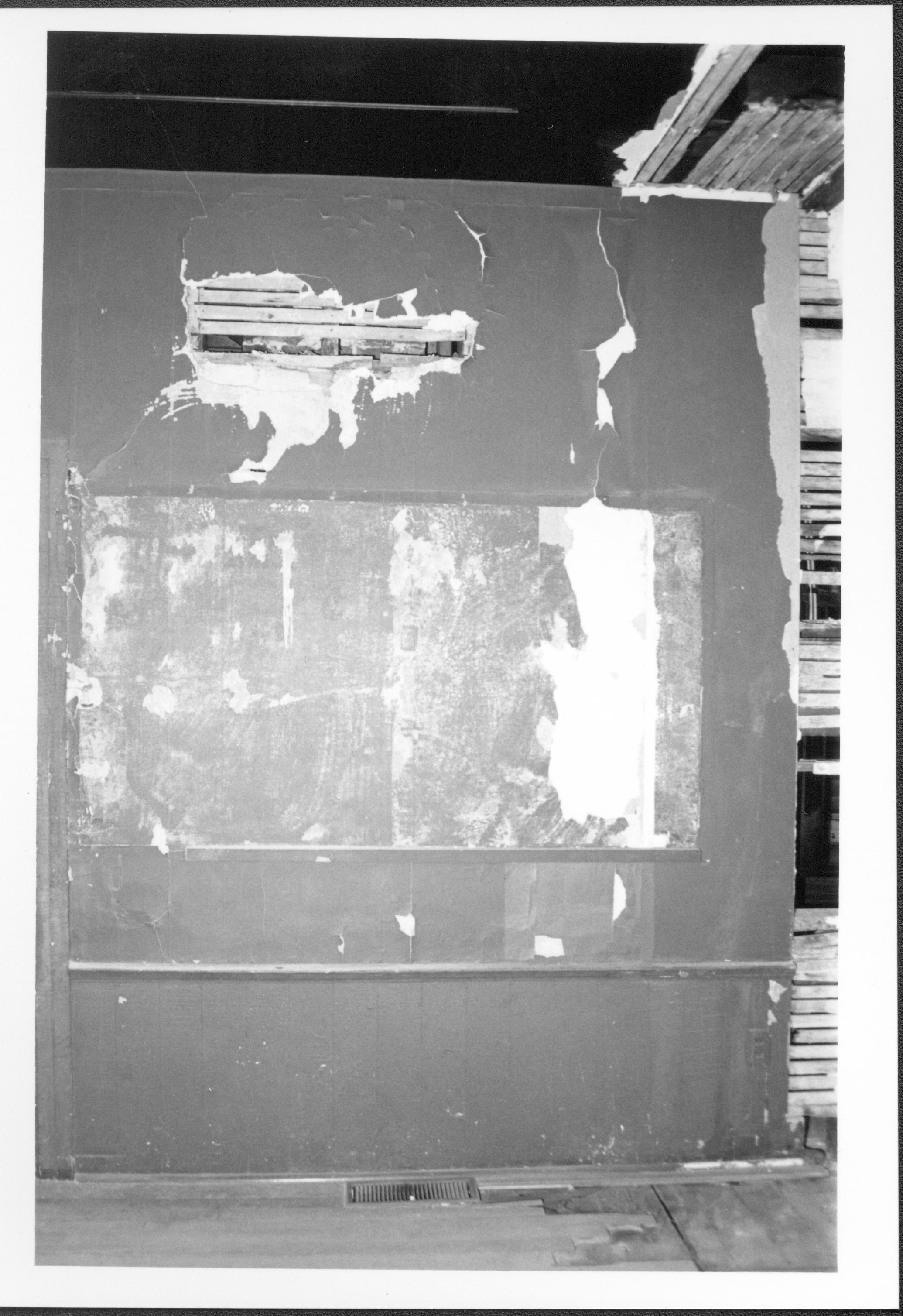 Dean House pre-restoration, kitchen (room 103) west wall (south and nroth portions) Lincoln Home NHS- Dean House pre-restoration Dean House, restoration
