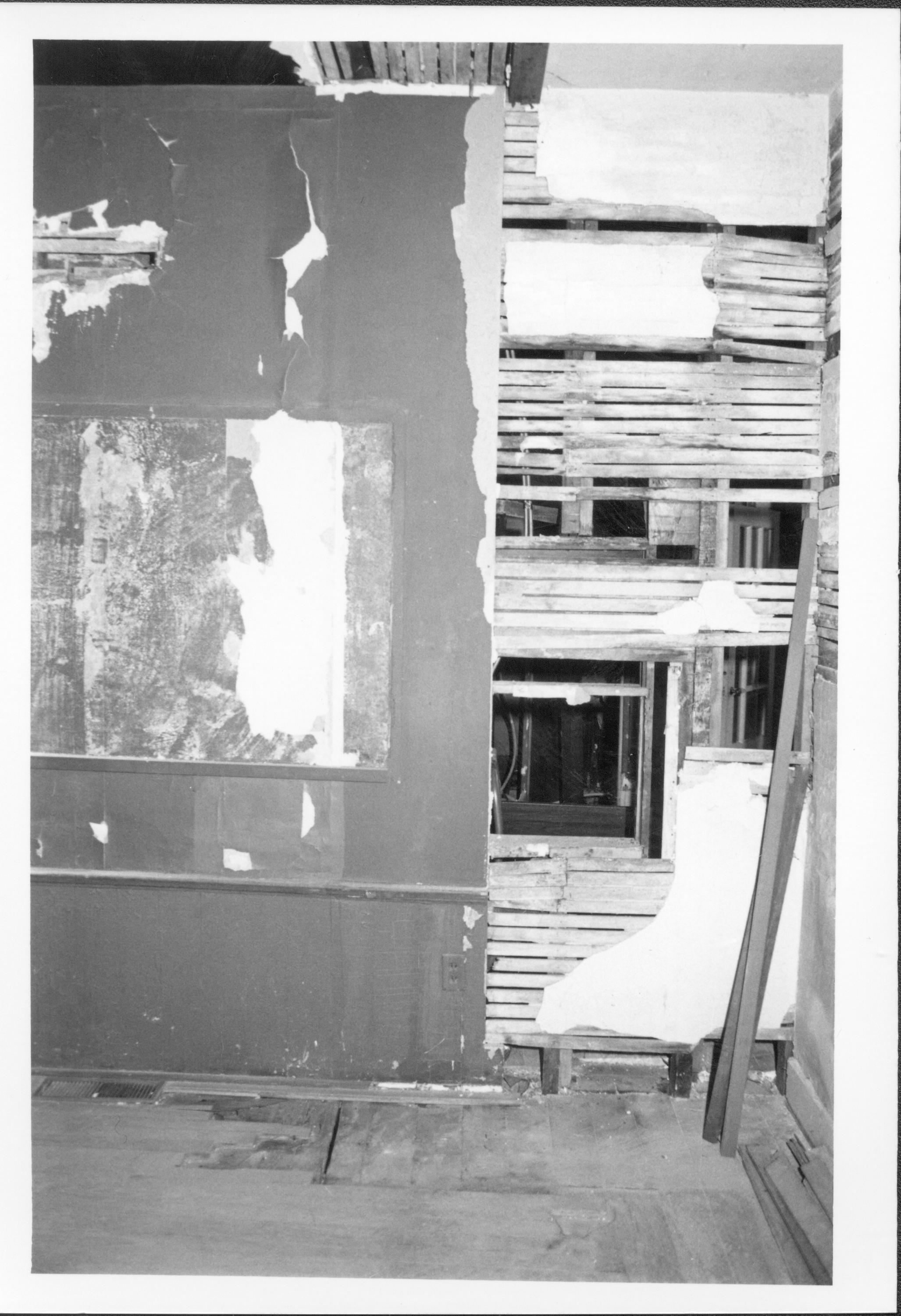 Dean House pre-restoration, kitchen (room 103), north wall Lincoln Home NHS- Dean House pre-restoration Dean House, restoration