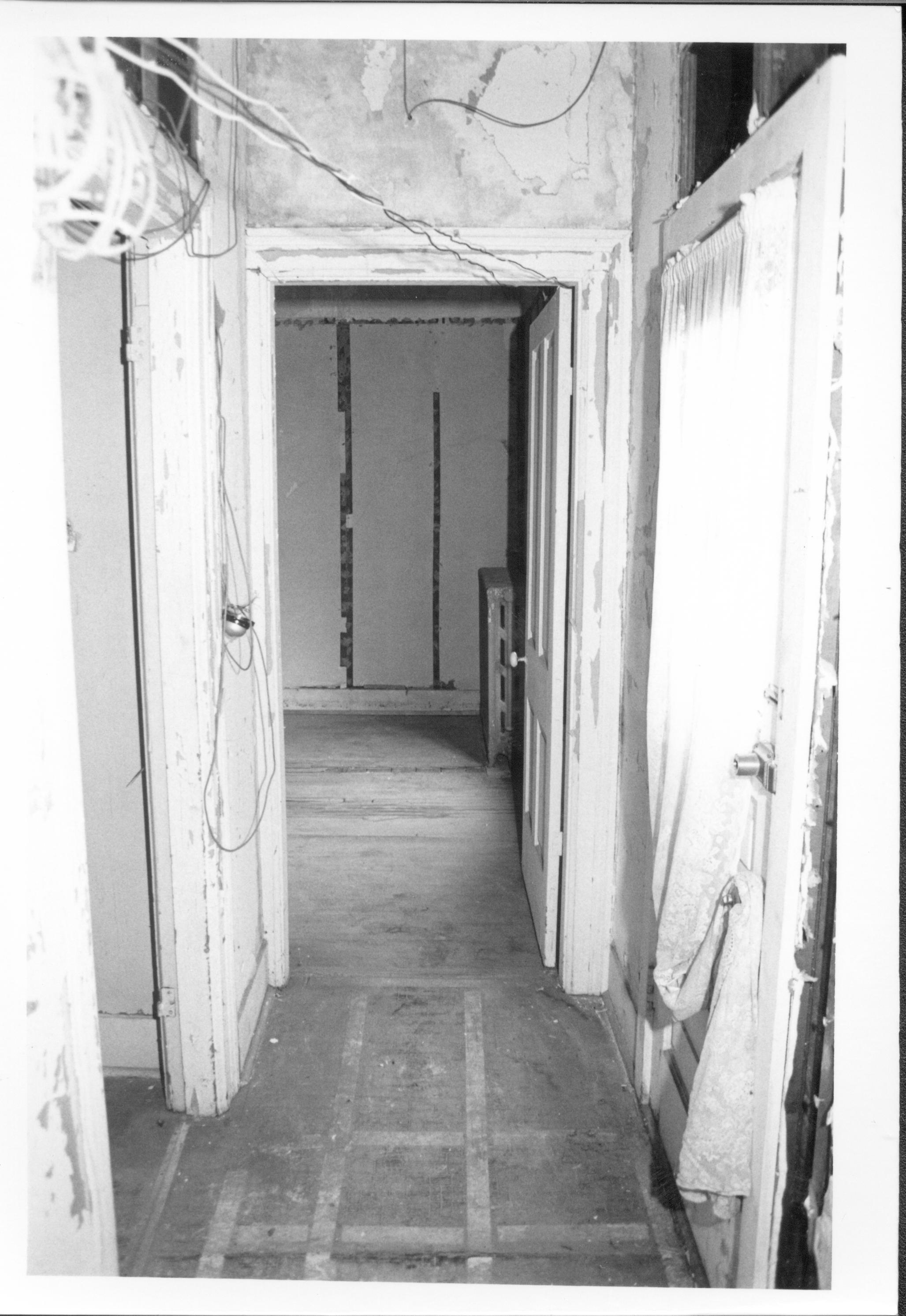 Dean House pre-restoration, northeast corner, historic shed (room 102), north side of dining room (room 104) Lincoln Home NHS- Dean House pre-restoration Dean House, restoration