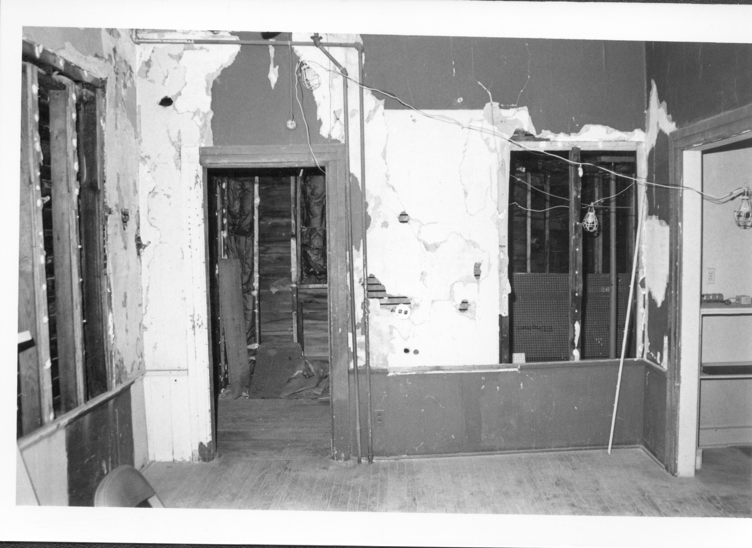 Dean House pre-restoration, kitchen (room 103)- east wall (south, center and north portions) Lincoln Home NHS- Dean House pre-restoration Dean House, restoration