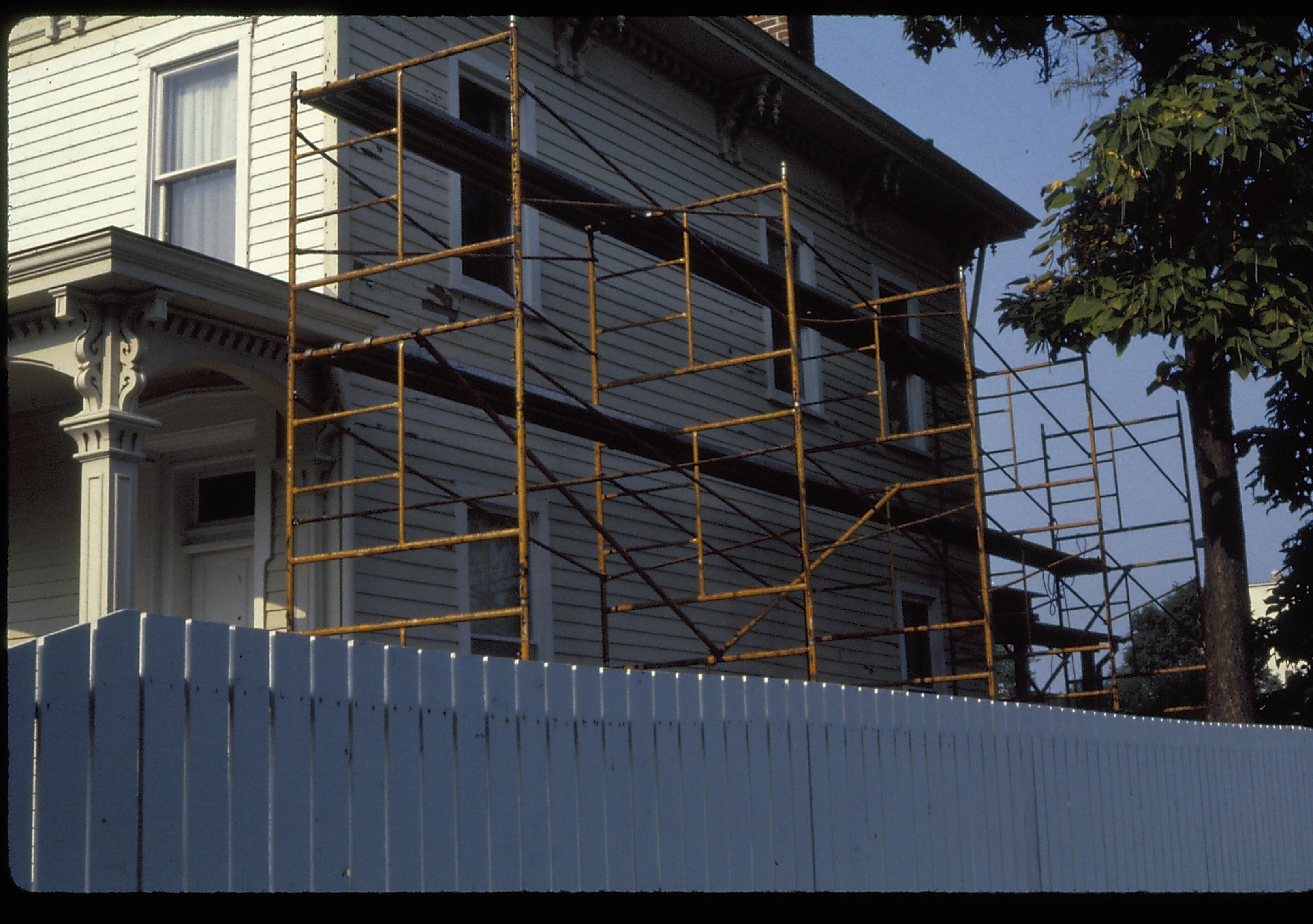 New outside walls, Beedle House LIHO NHS, Beedle House, 37 Beedle House, scaffolding, walls