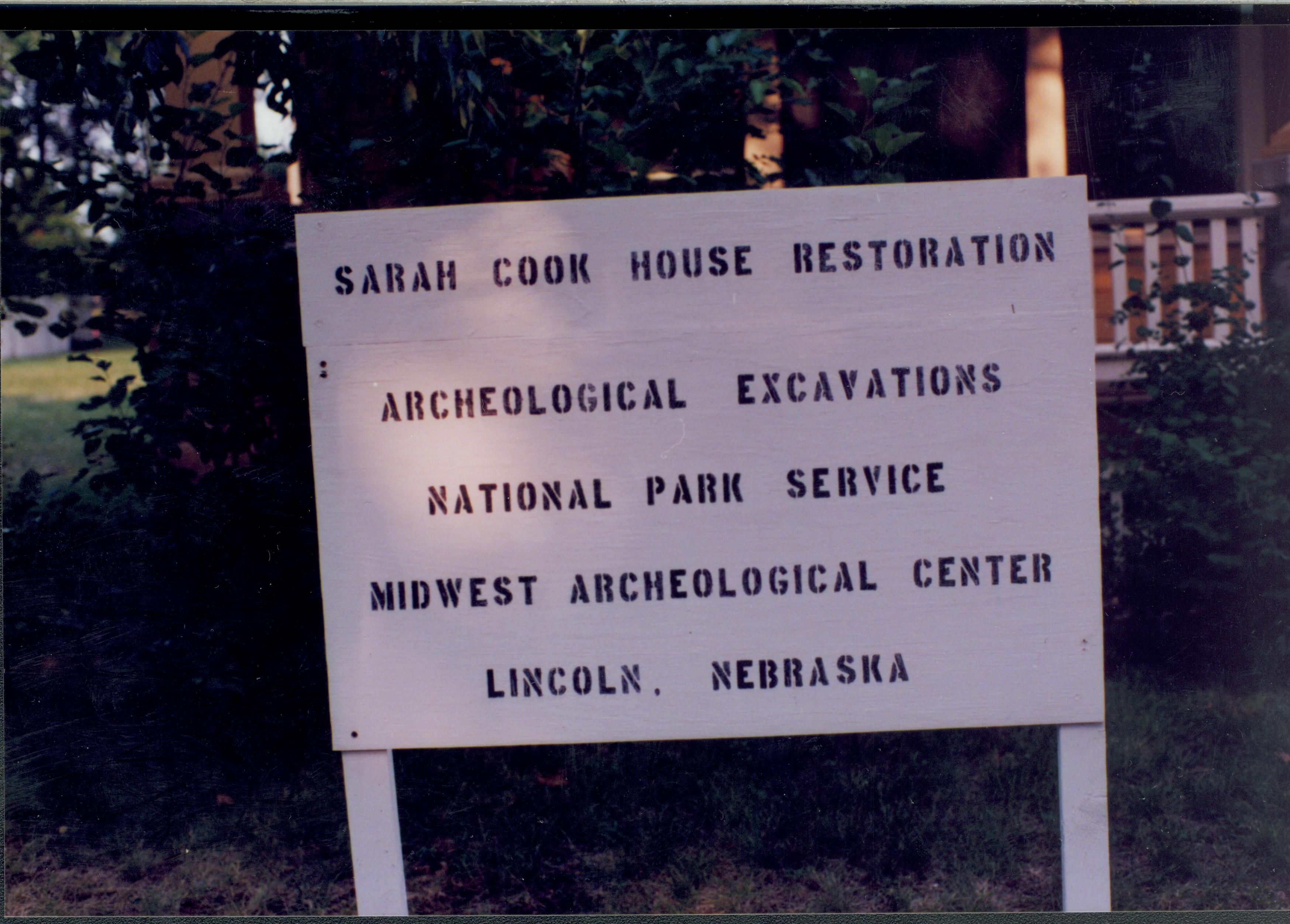 Cook archeology Lincoln Home NHS- Cook House, archeology and restoration Cook House, restoration, archeology