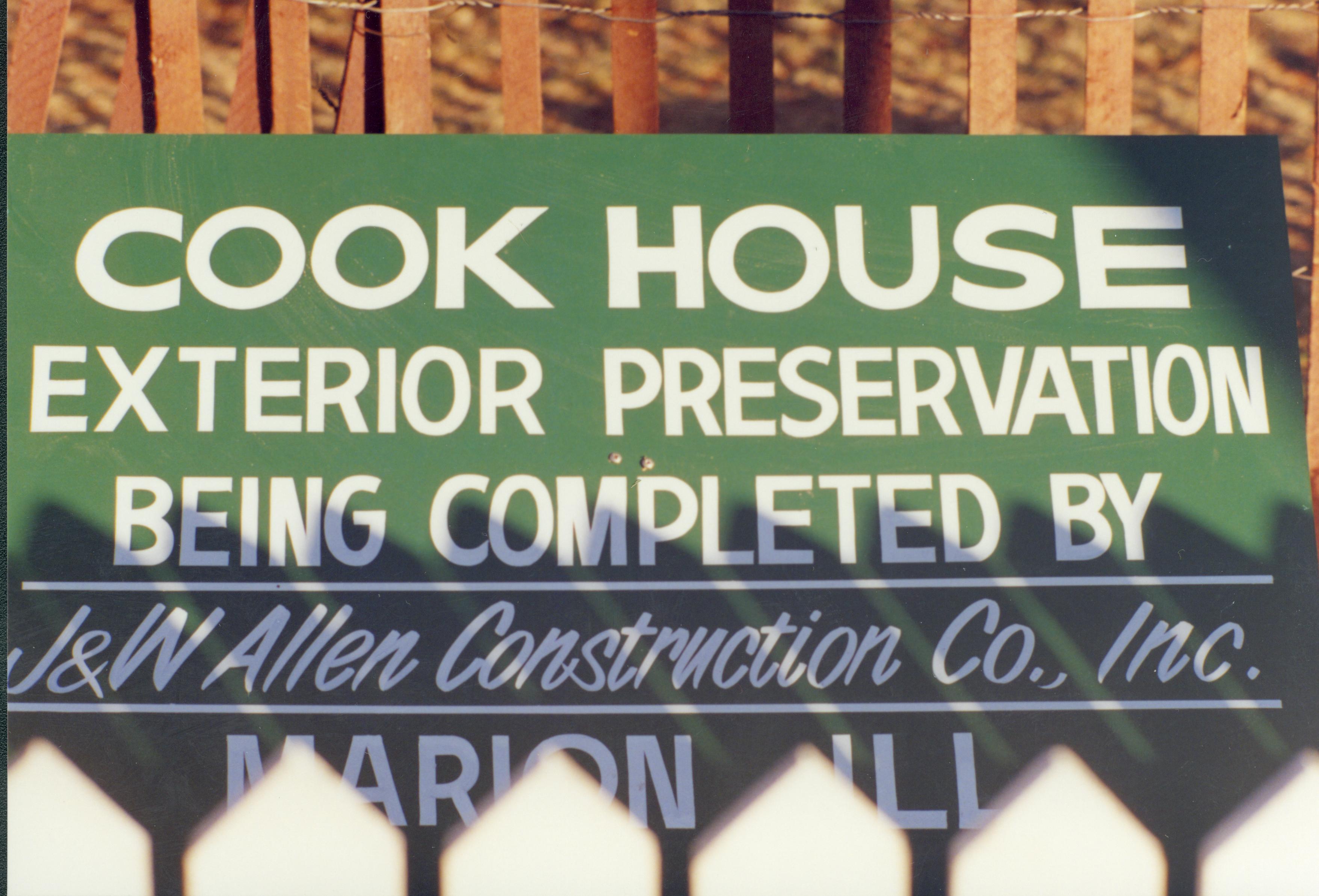 NA Lincoln Home NHS- Cook House, restoration Cook House, restoration